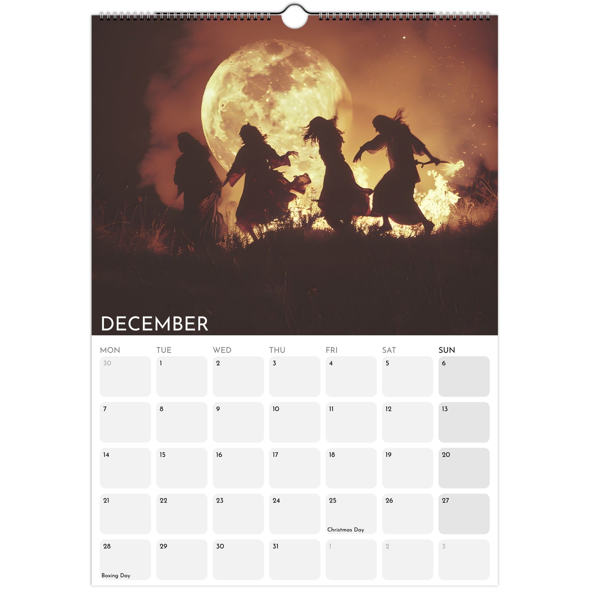 Witches’ Circle 2026 A3 wall calendar December
