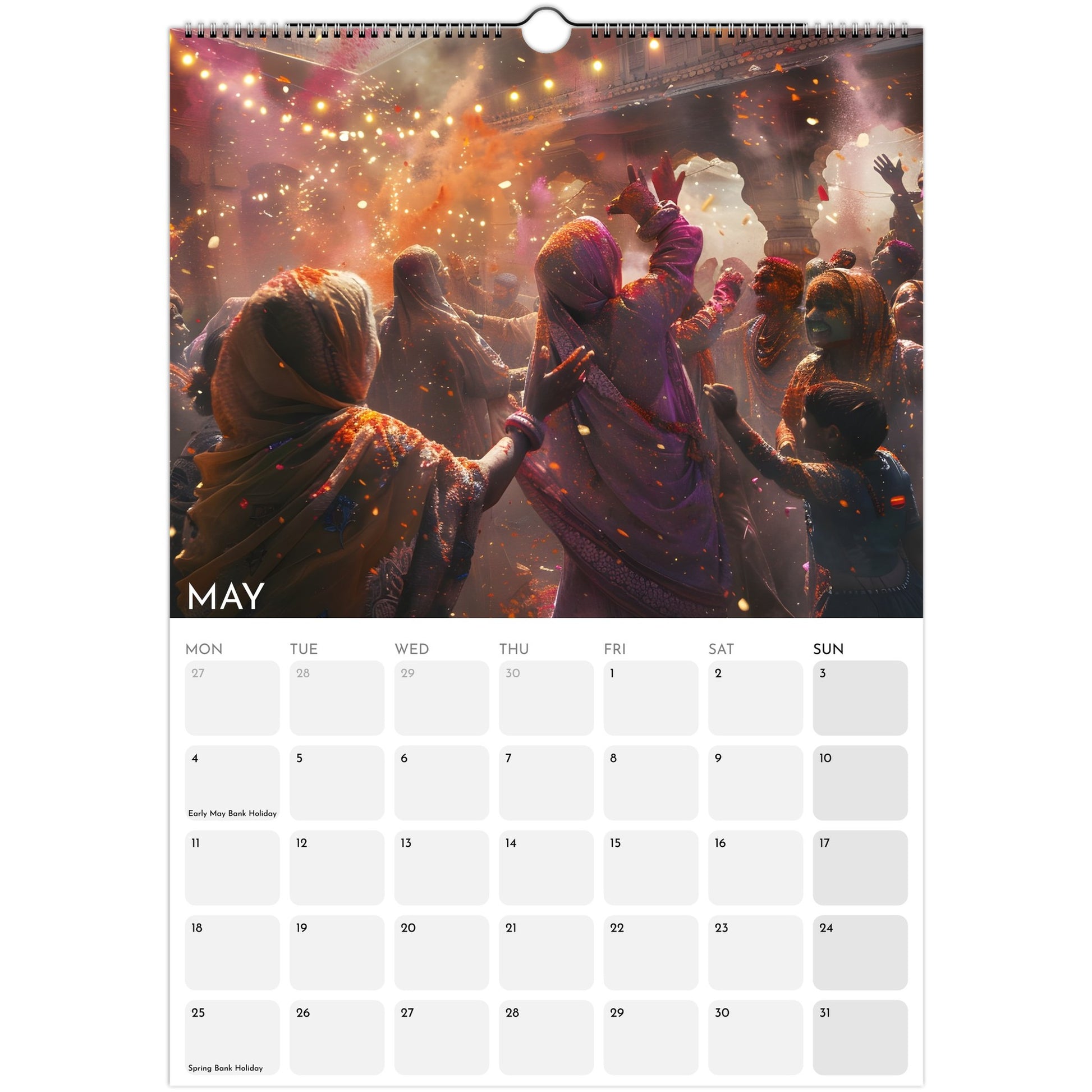 Beautiful India 2026 A3 wall calendar May