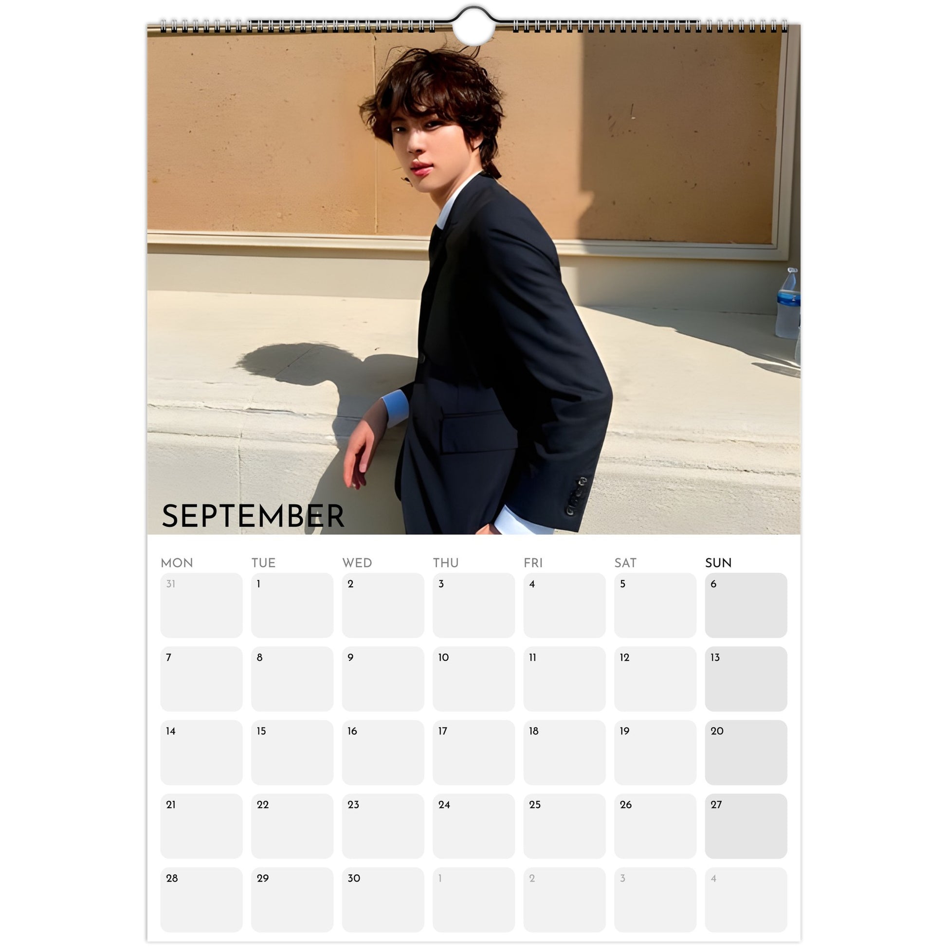 BTS Jin Kim Seok‑jin 2026 A3 boyfriend style calendar September