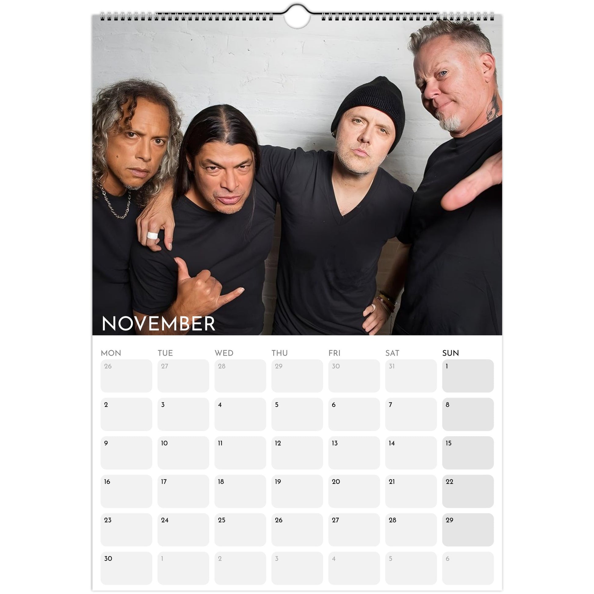 Metallica 2026 A3 wall calendar November