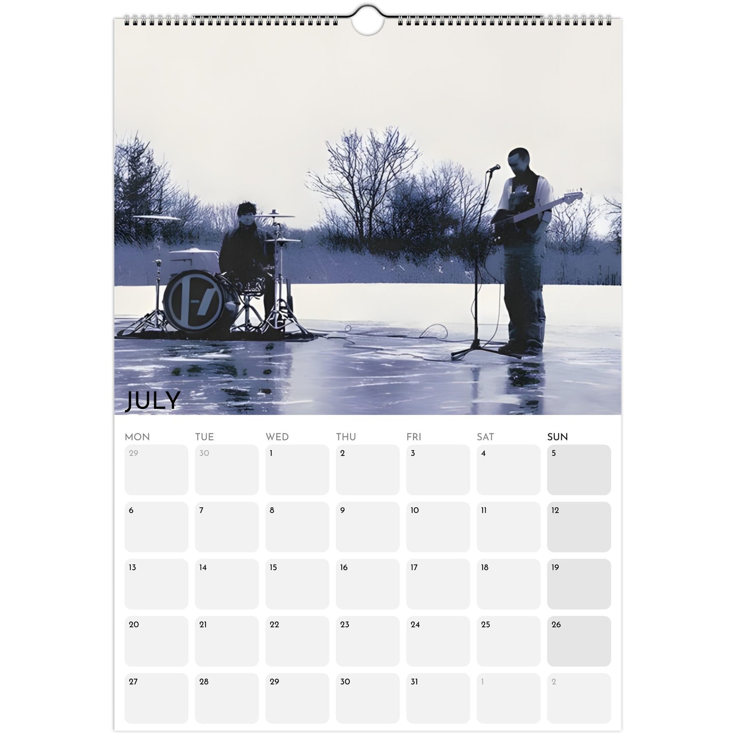 Twenty One Pilots 2026 A3 wall calendar July