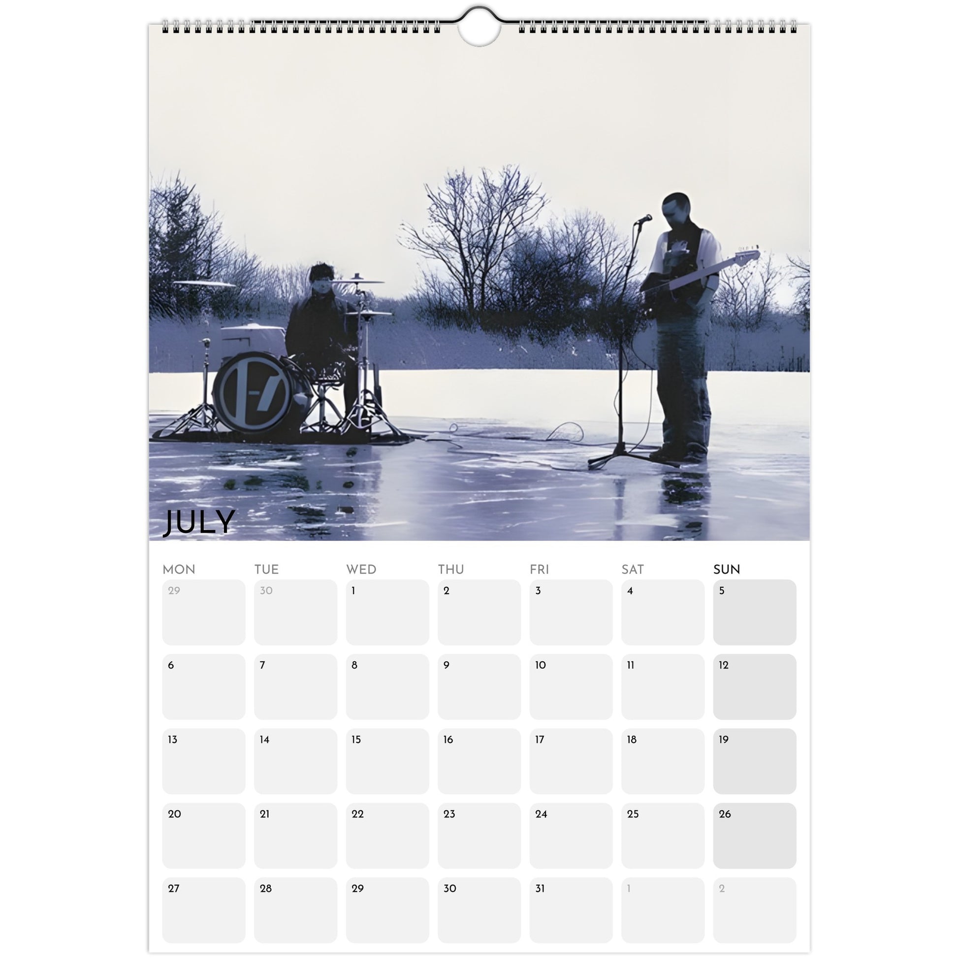 Twenty One Pilots 2026 A3 wall calendar July