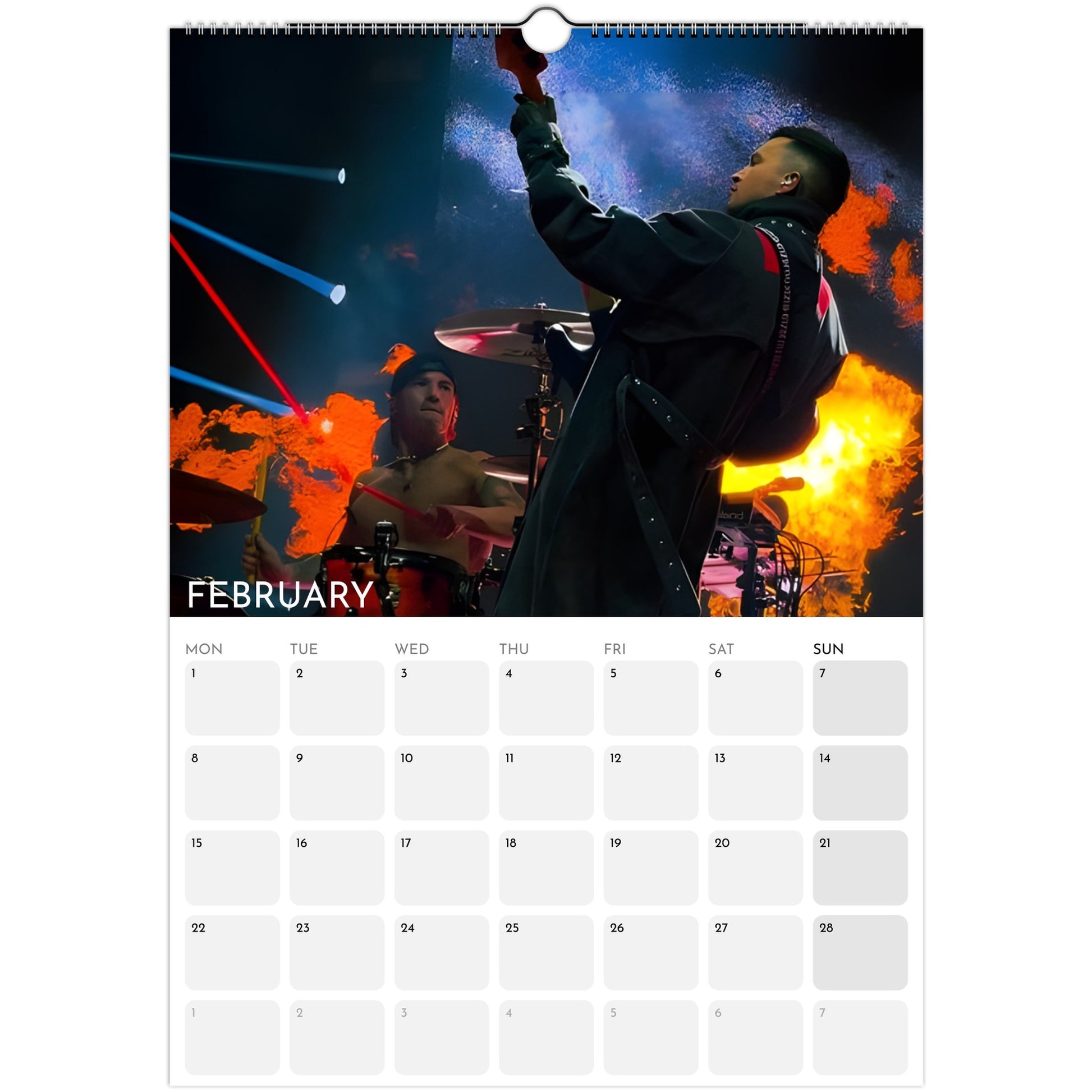 Twenty One Pilots 2026 A3 wall calendar February 2027