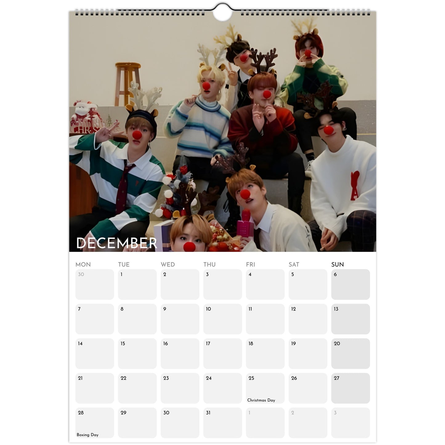 Stray Kids 2026 A3 wall calendar December