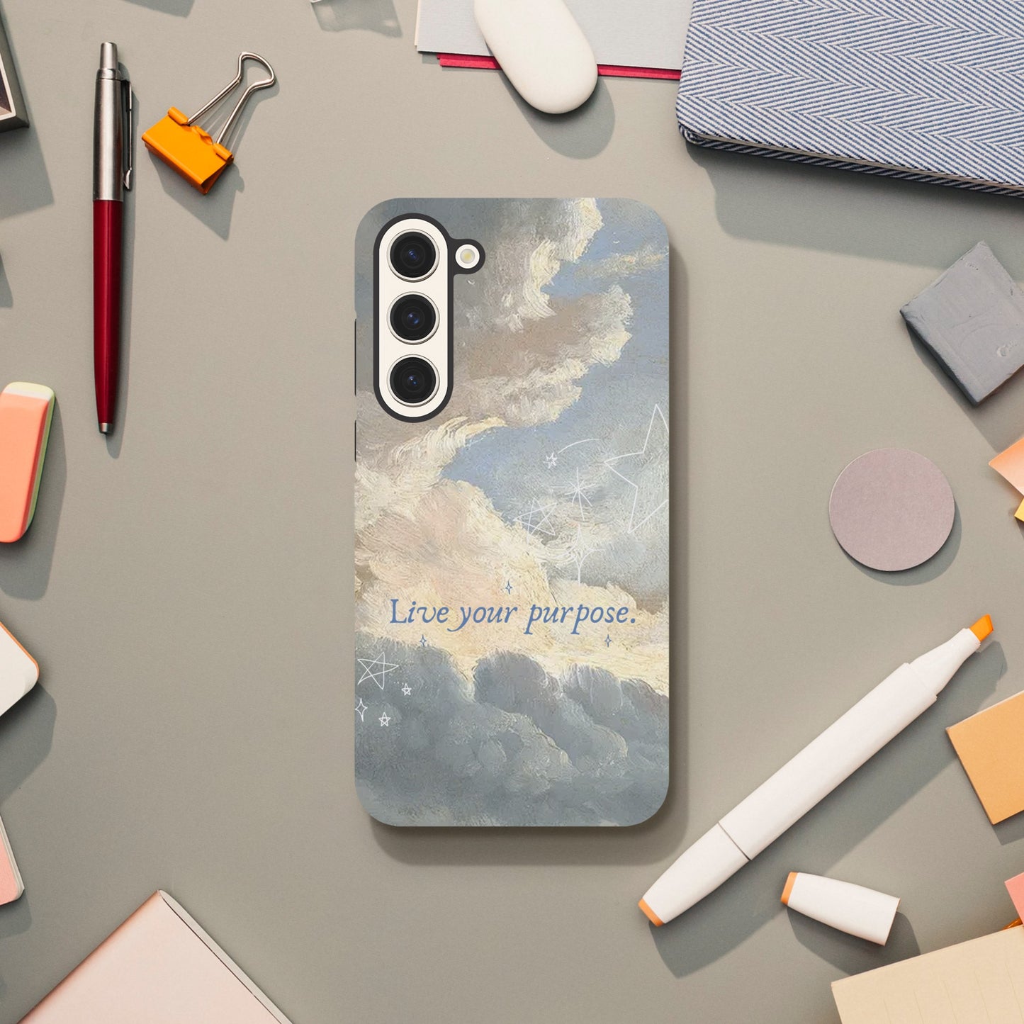 Aesthetic Live Your Purpose Samsung case for everyday protection