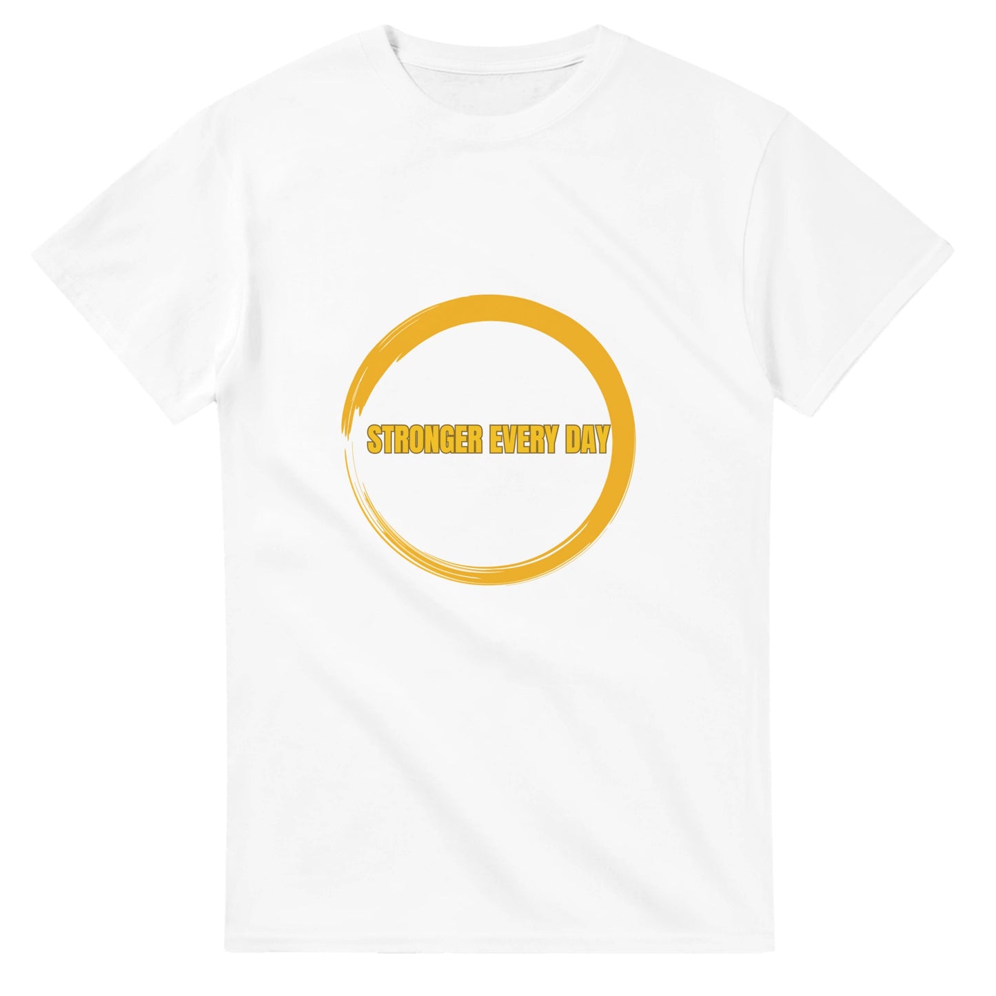 Positive affirmation T‑shirt with Stronger Every Day typography