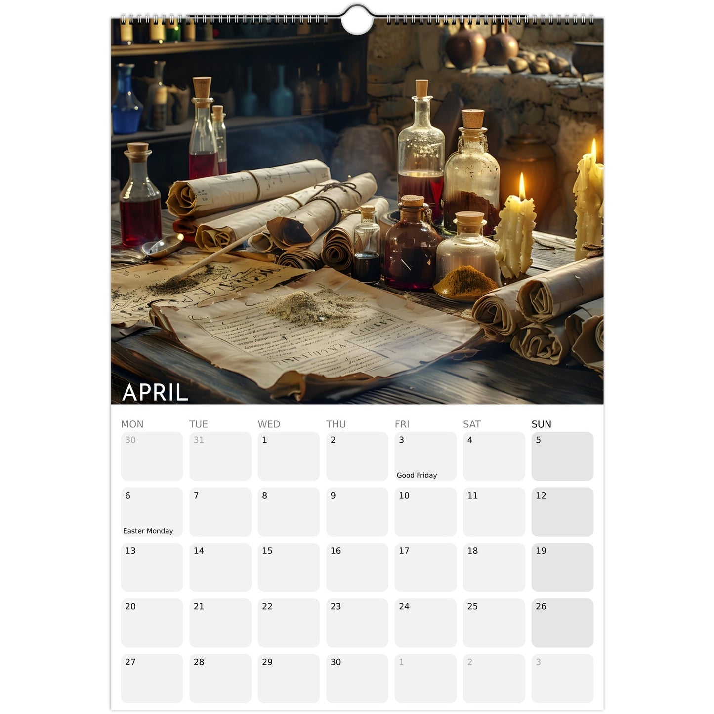 Witches’ Circle 2026 A3 wall calendar April