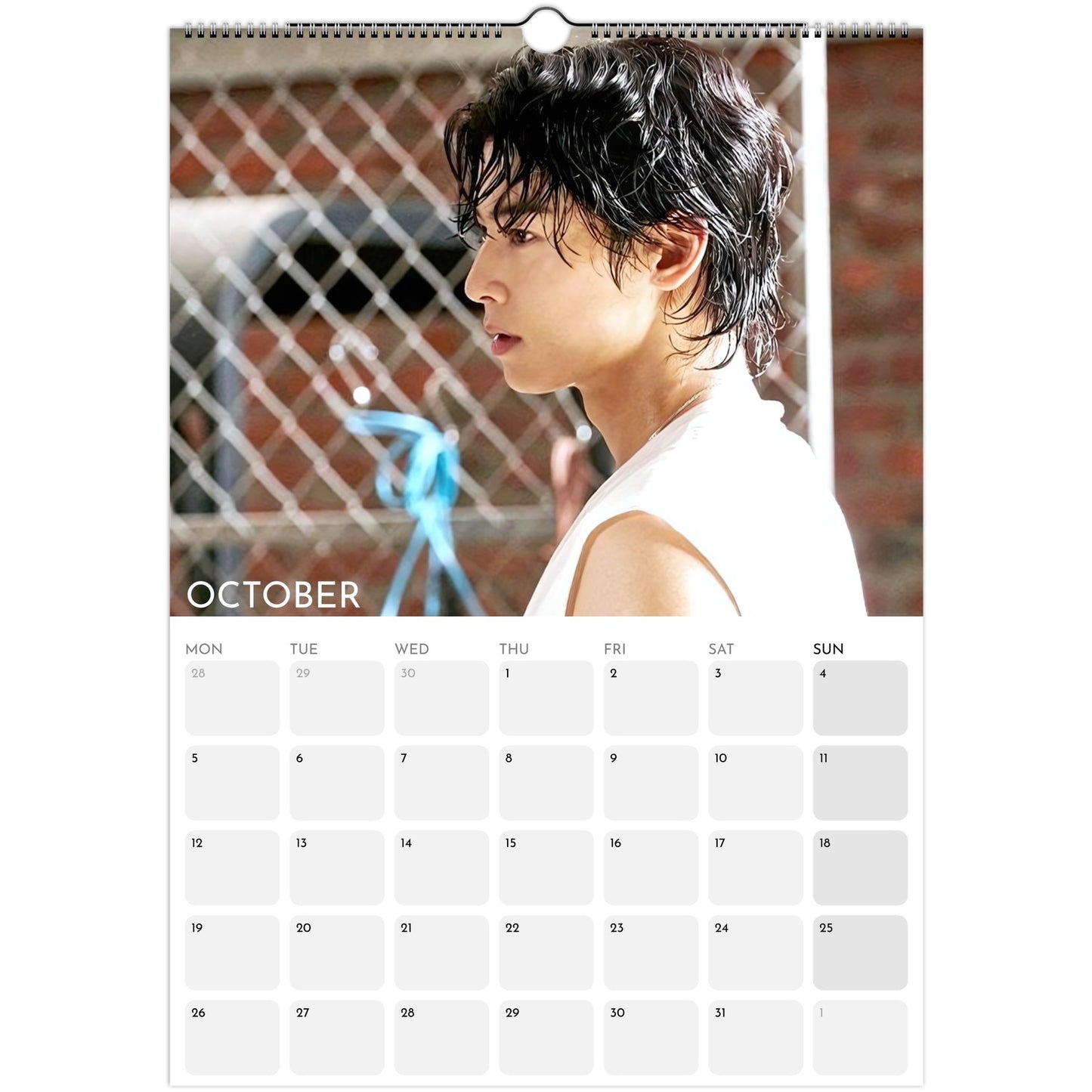 Cha Eun‑woo 2026 A3 wall calendar October