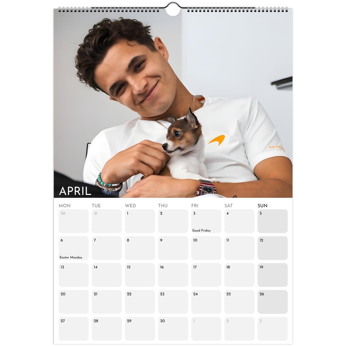 Lando Norris relaxed portrait calendar