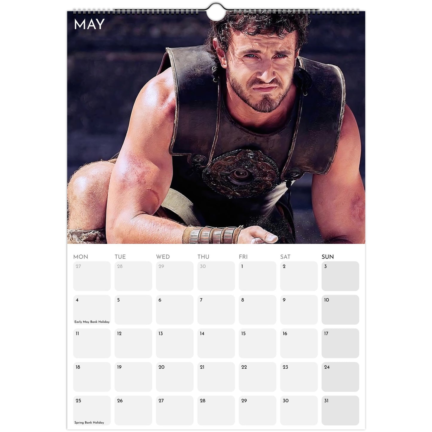 Paul Mescal 2026 A3 wall calendar May