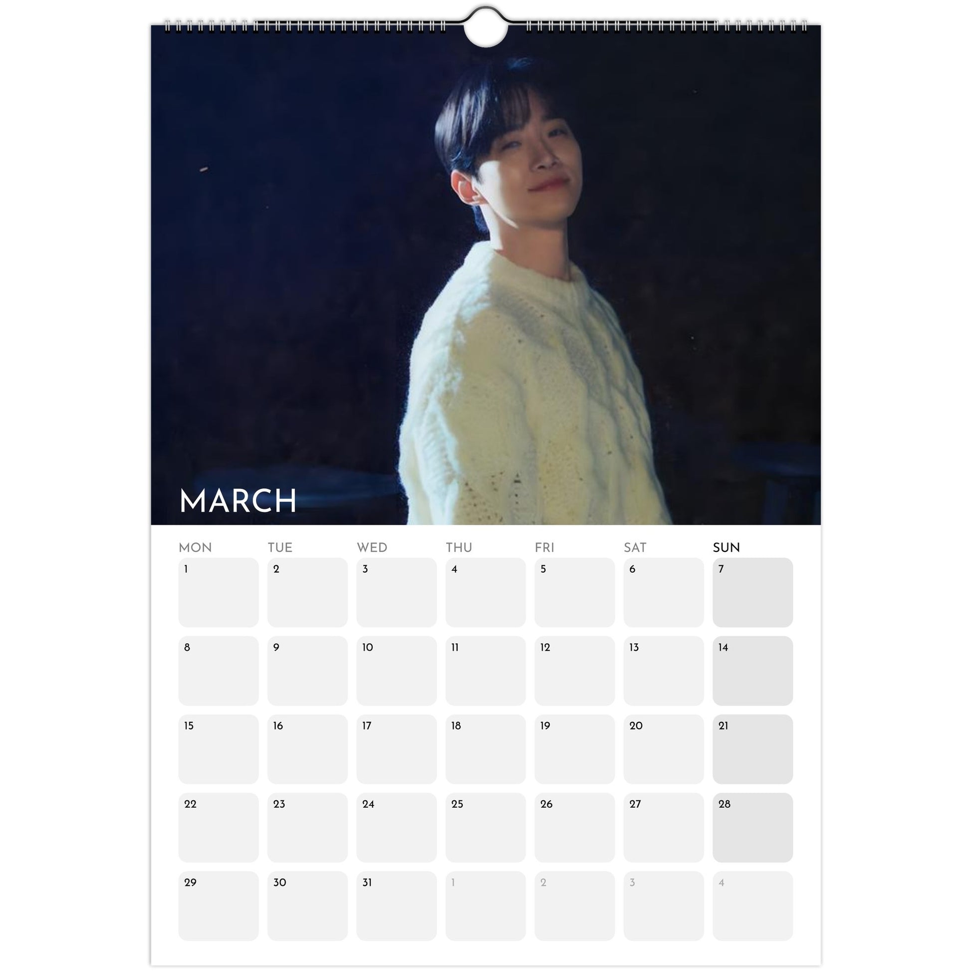 Lee Jun‑ho 2026 A3 wall calendar March 2027