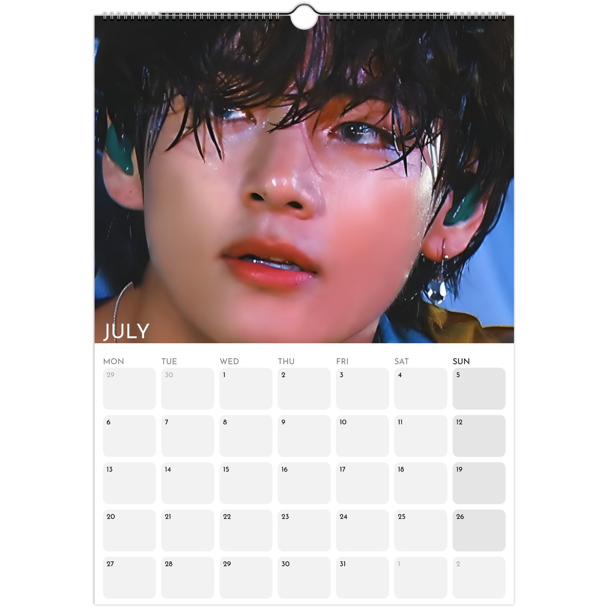 BTS V Kim Taehyung 2026 A3 wall calendar July