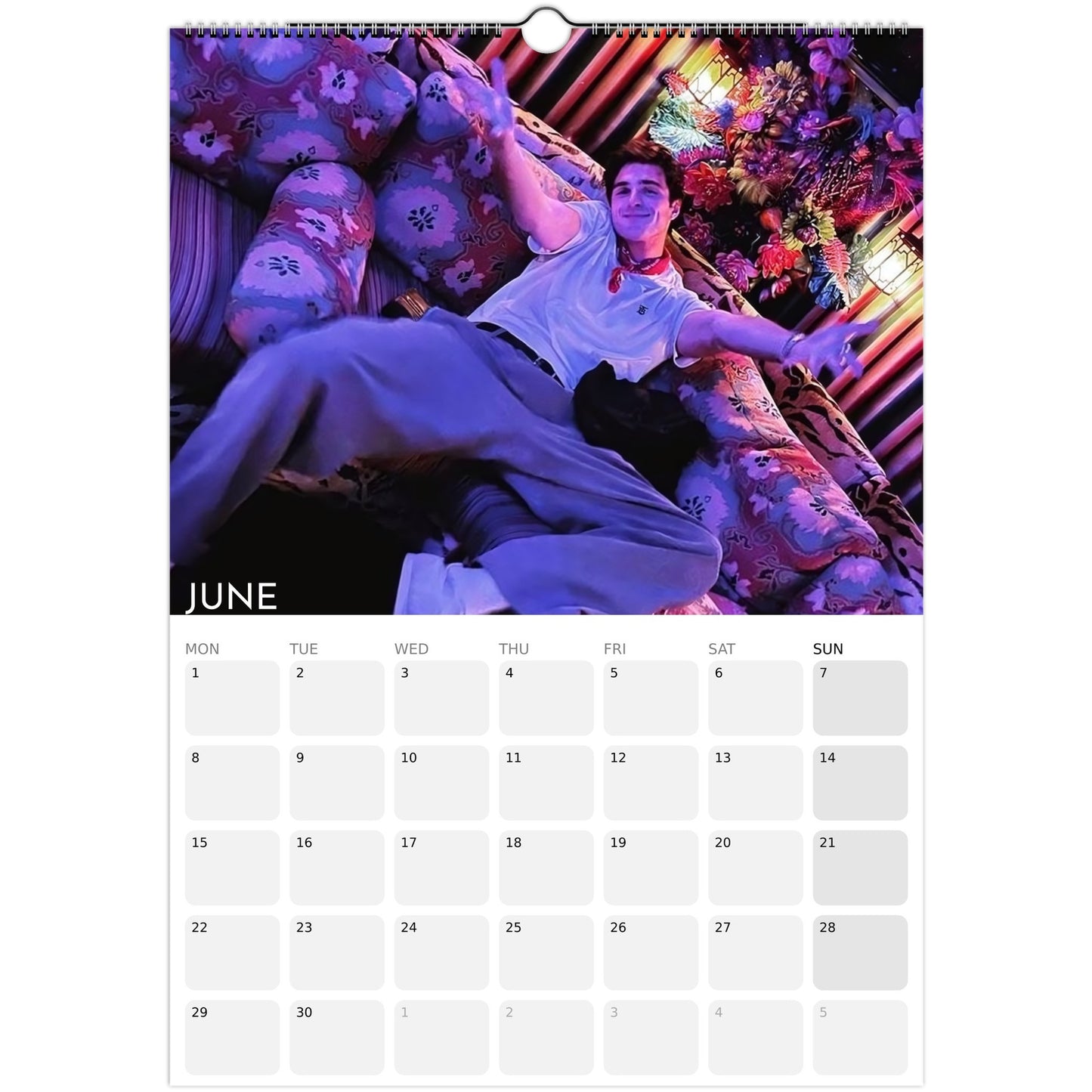 Jacob Elordi 2026 A3 wall calendar June