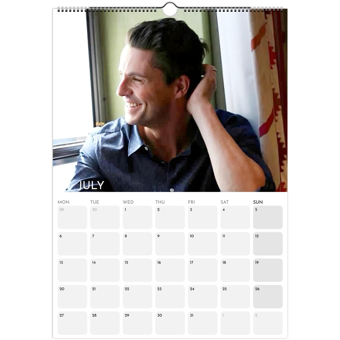 Matthew Goode 2026 A3 wall calendar July