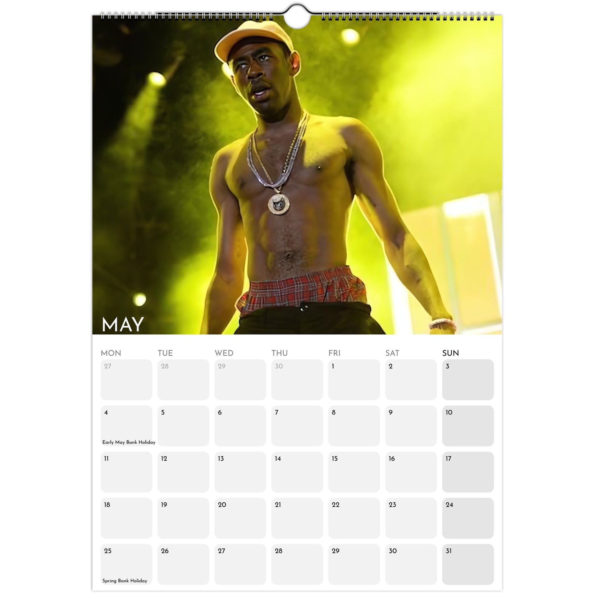 Tyler, The Creator 2026 A3 wall calendar May