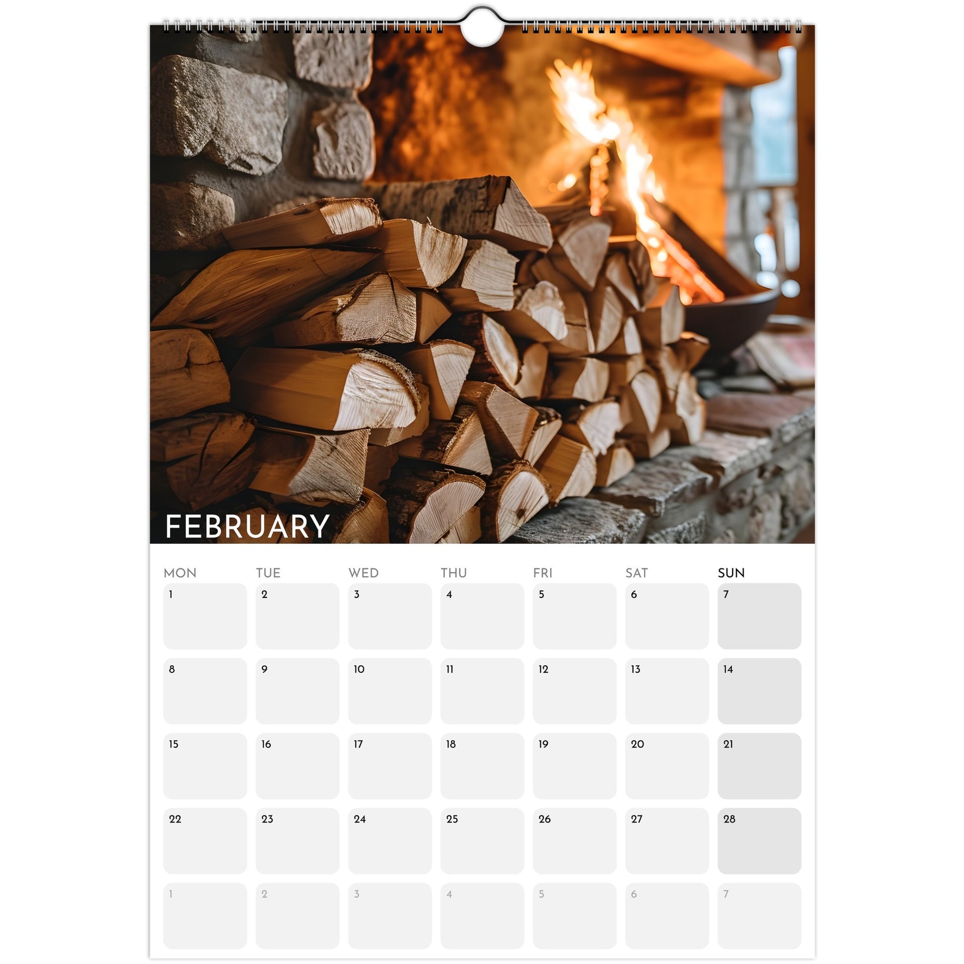 Dreams of Simplicity 2026 A3 wall calendar February
