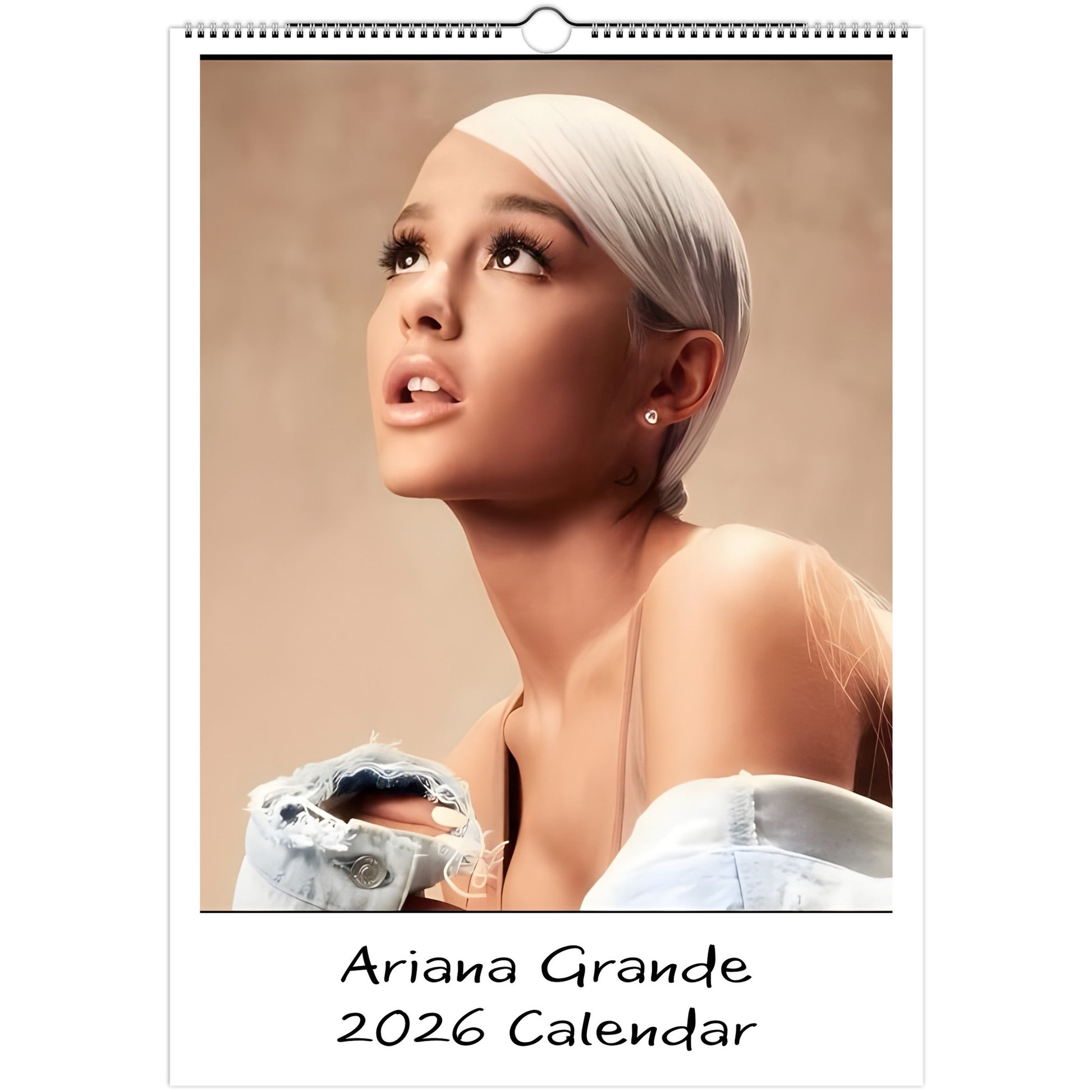 Ariana Grande 2026 A3 wall calendar front cover