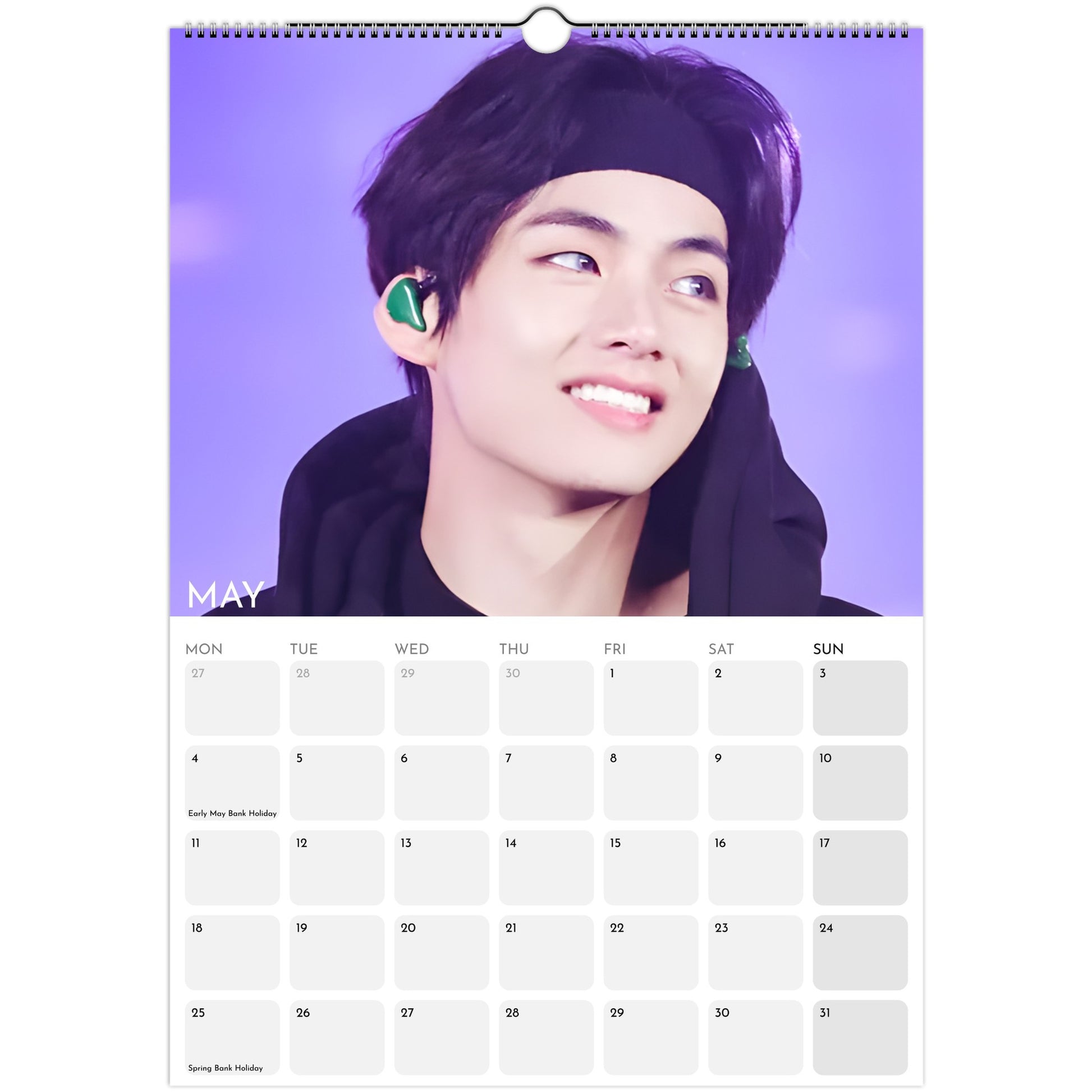 BTS V Kim Taehyung 2026 A3 wall calendar May