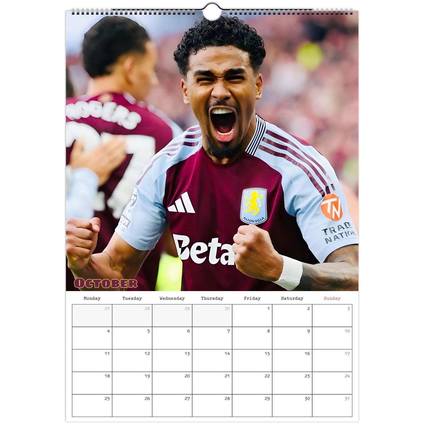 Aston Villa Calendar October page