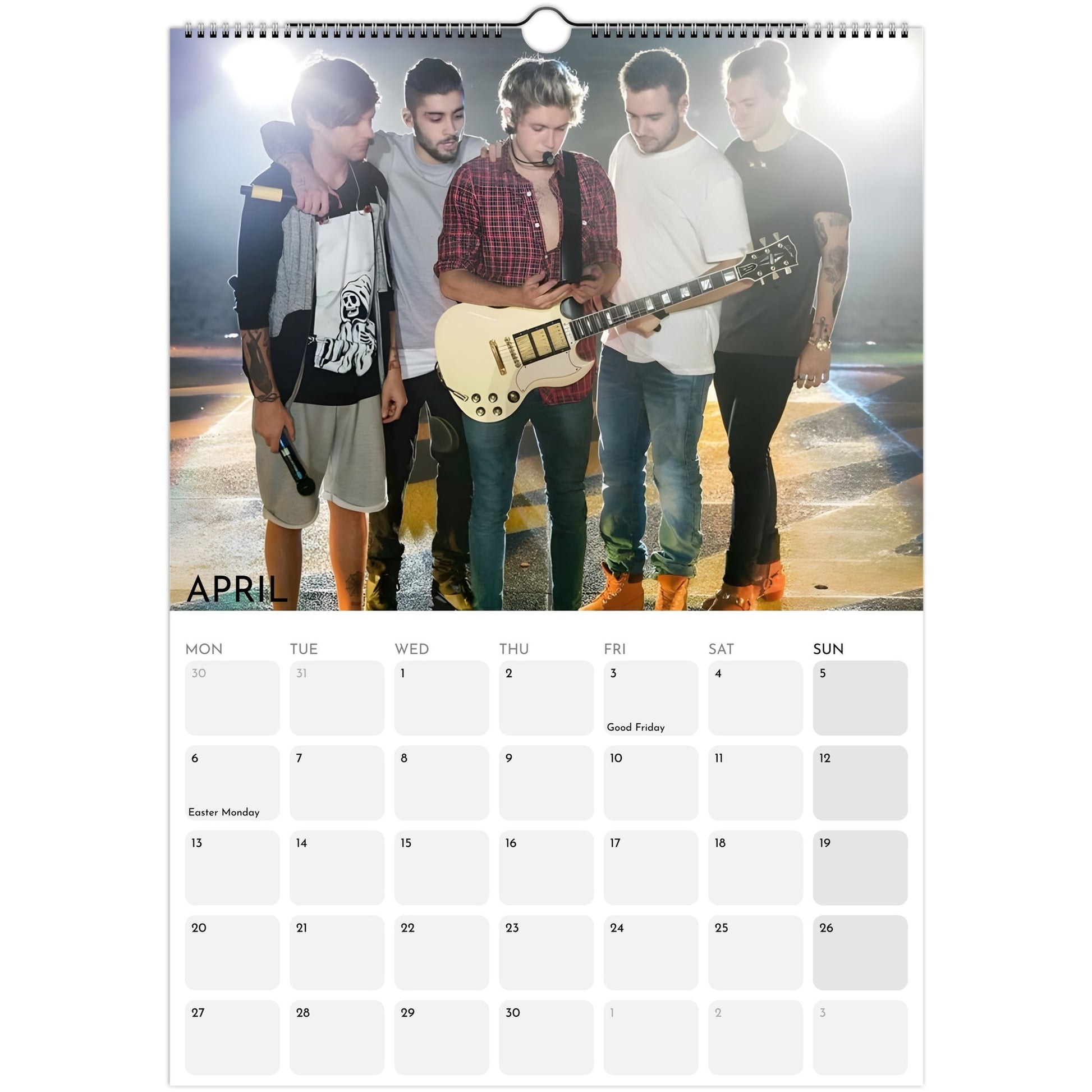 One Direction 2026 A3 wall calendar April 2026