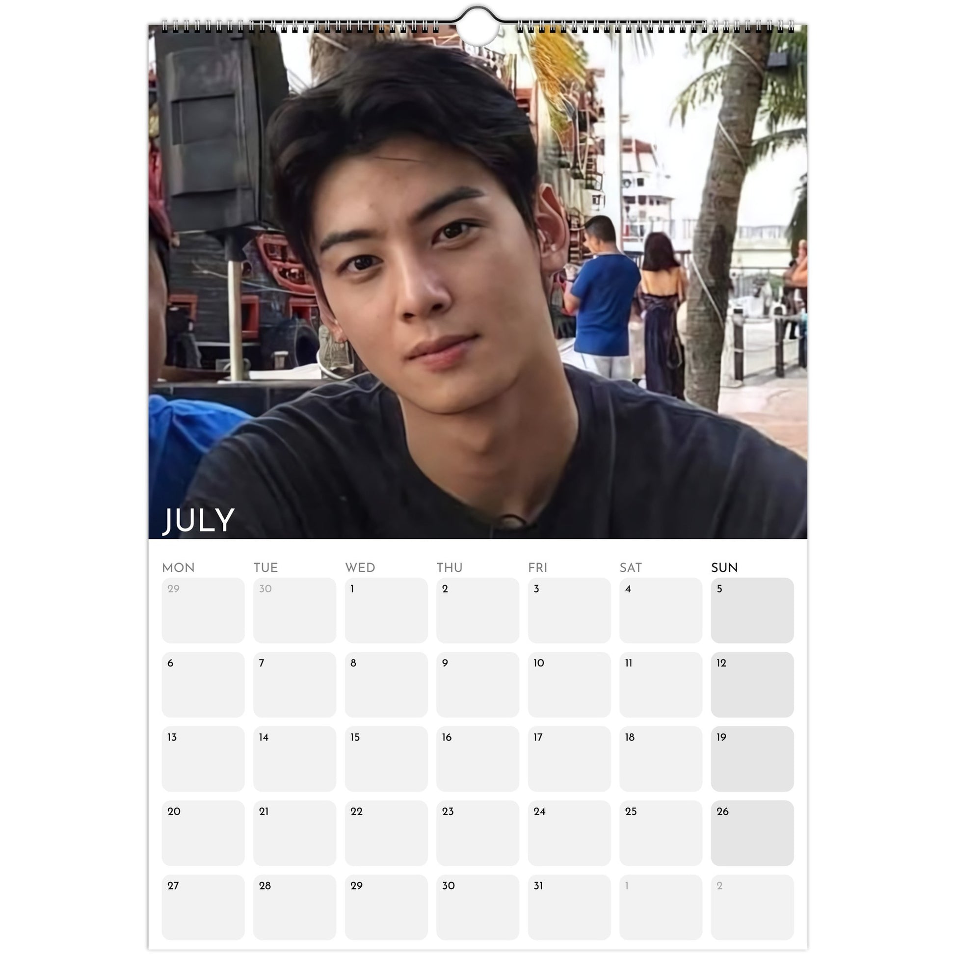 Cha Eun‑woo 2026 A3 wall calendar July