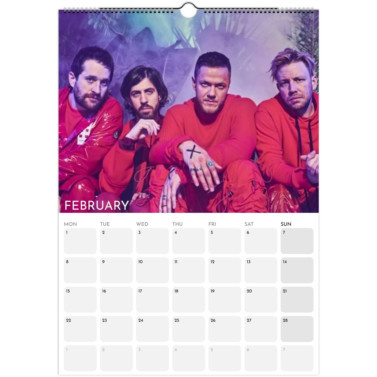 Imagine Dragons 2026 A3 wall calendar February