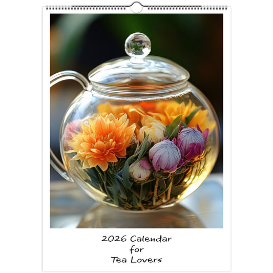Tea Lovers 2026 A3 wall calendar front cover