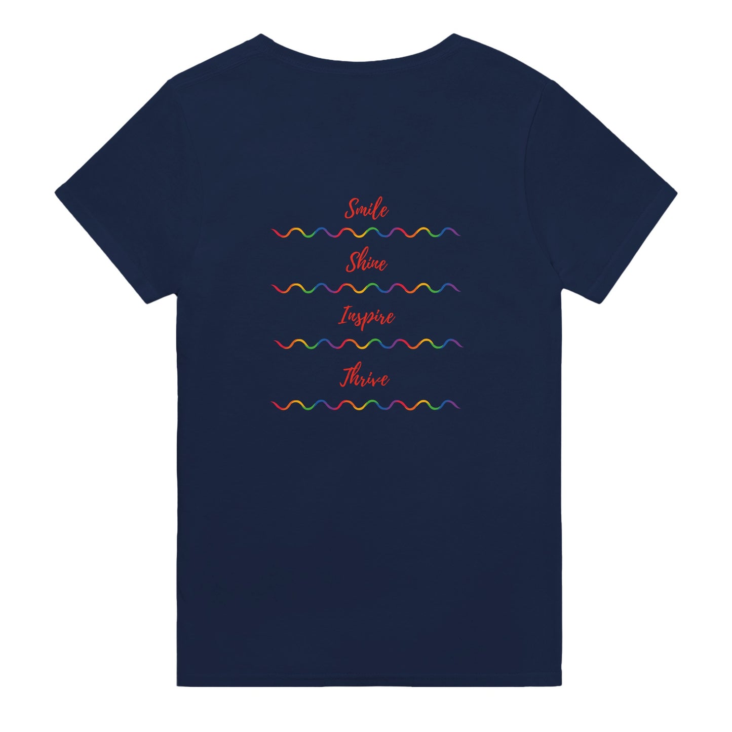 Uplifting graphic tee featuring Happiness Looks Good on You slogan