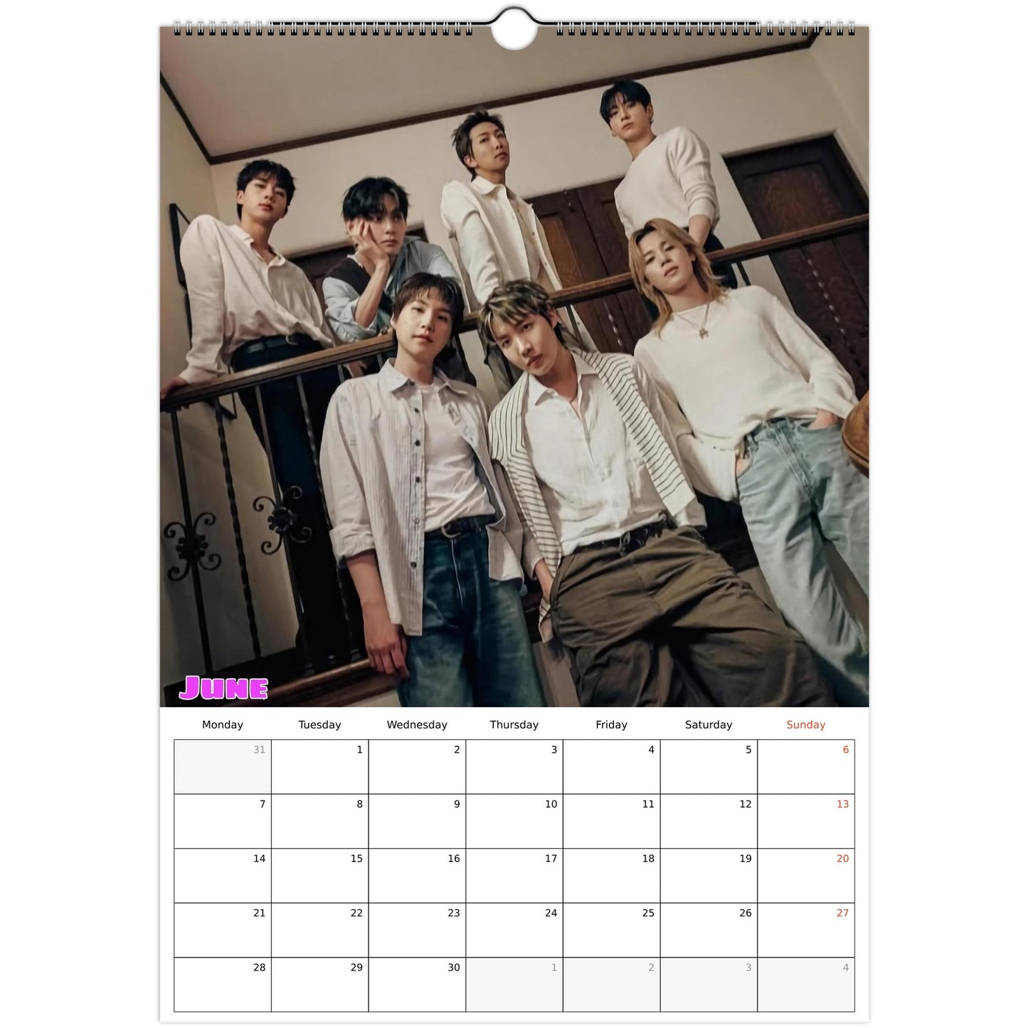 BTS June calendar page 