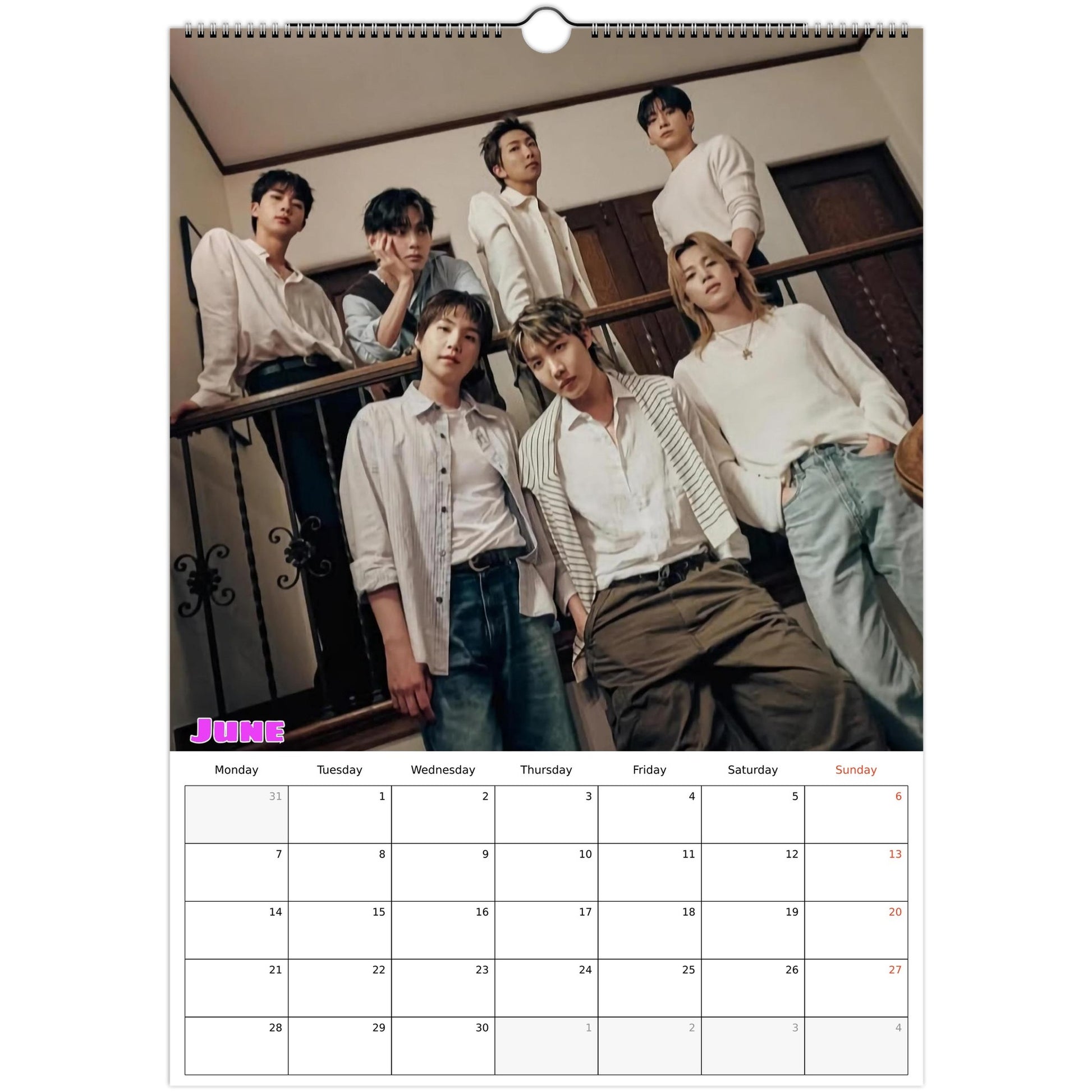 BTS June calendar page 
