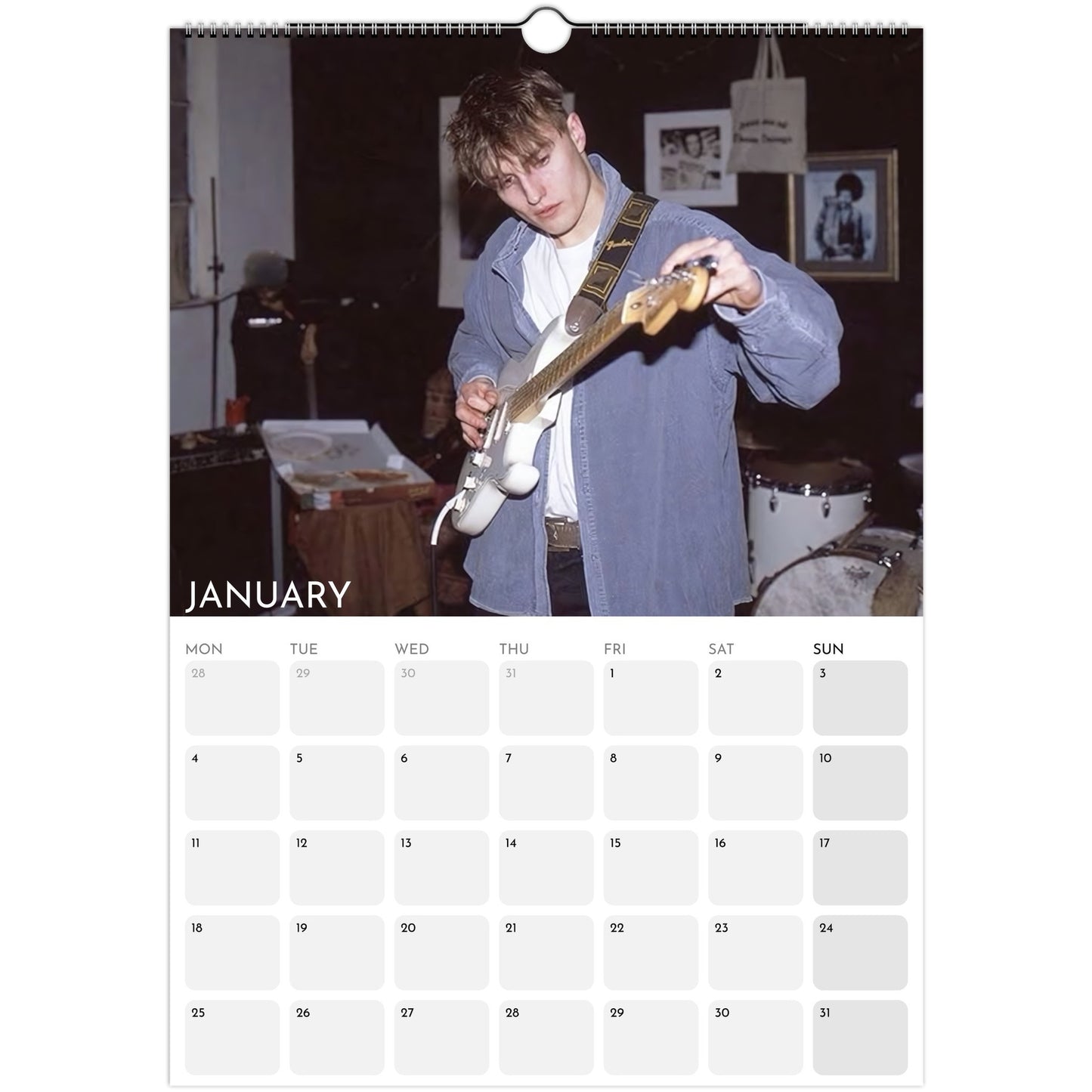 Sam Fender 2026 A3 wall calendar January