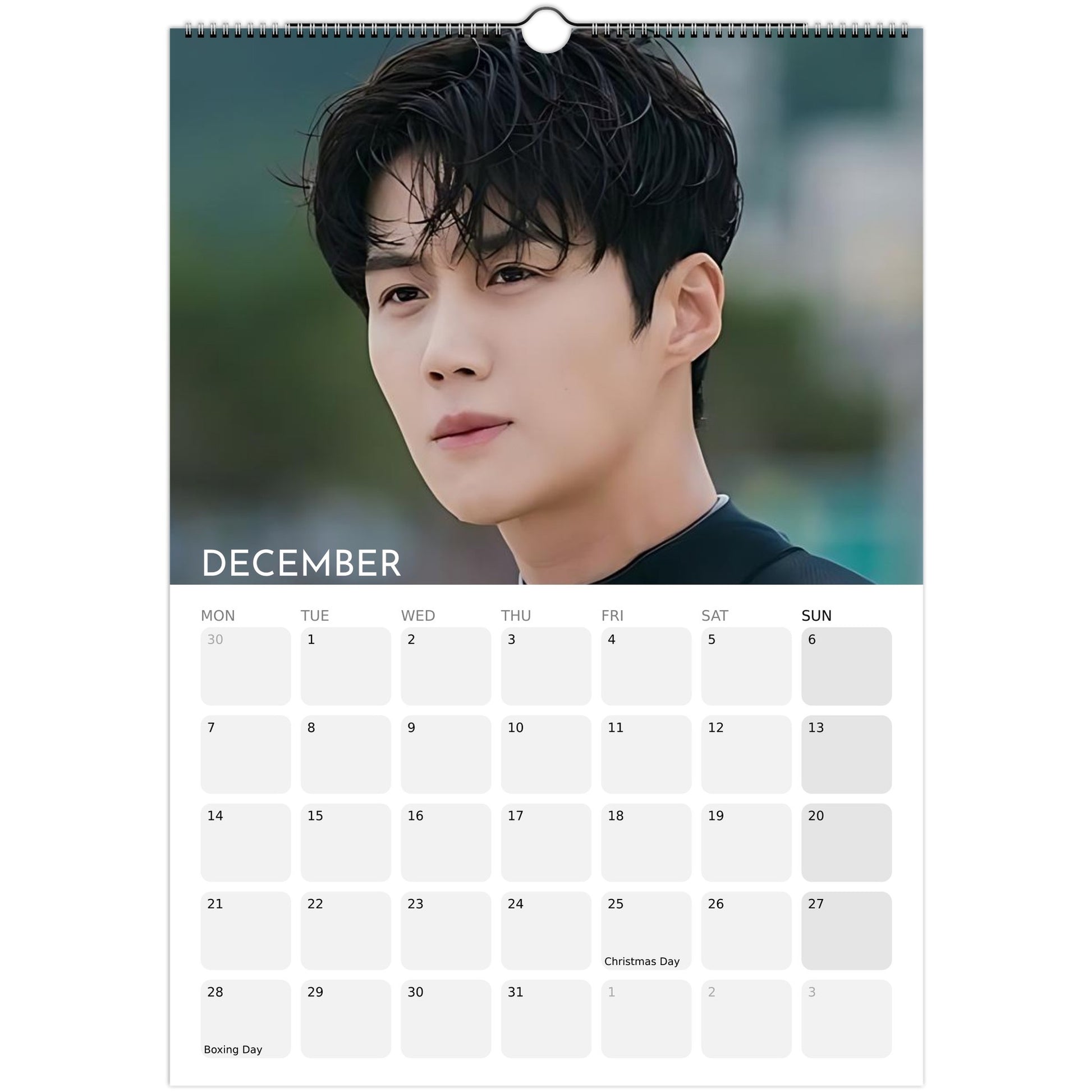 Kim Seon‑ho 2026 A3 wall calendar December