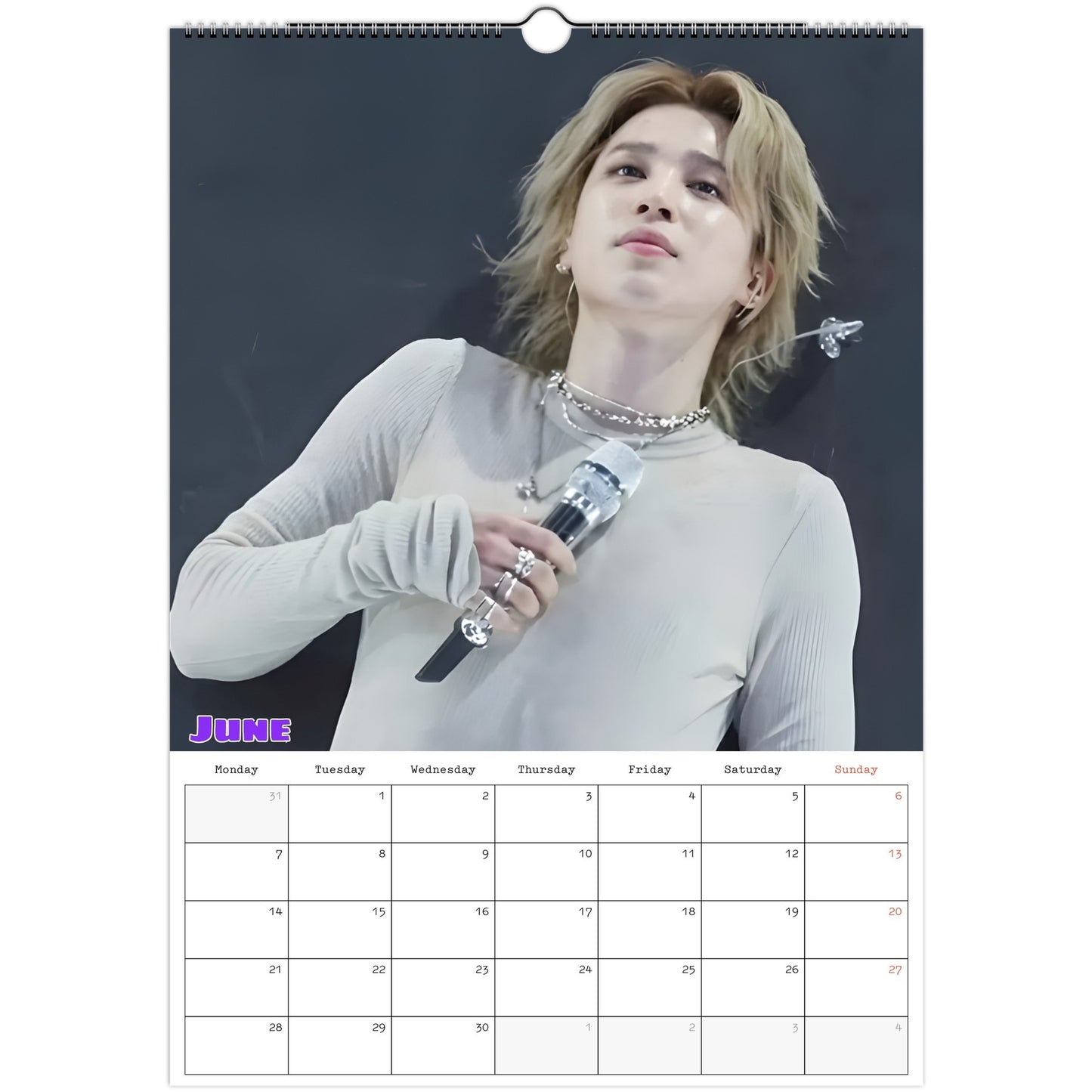 BTS Jimin Calendar 2027 June page