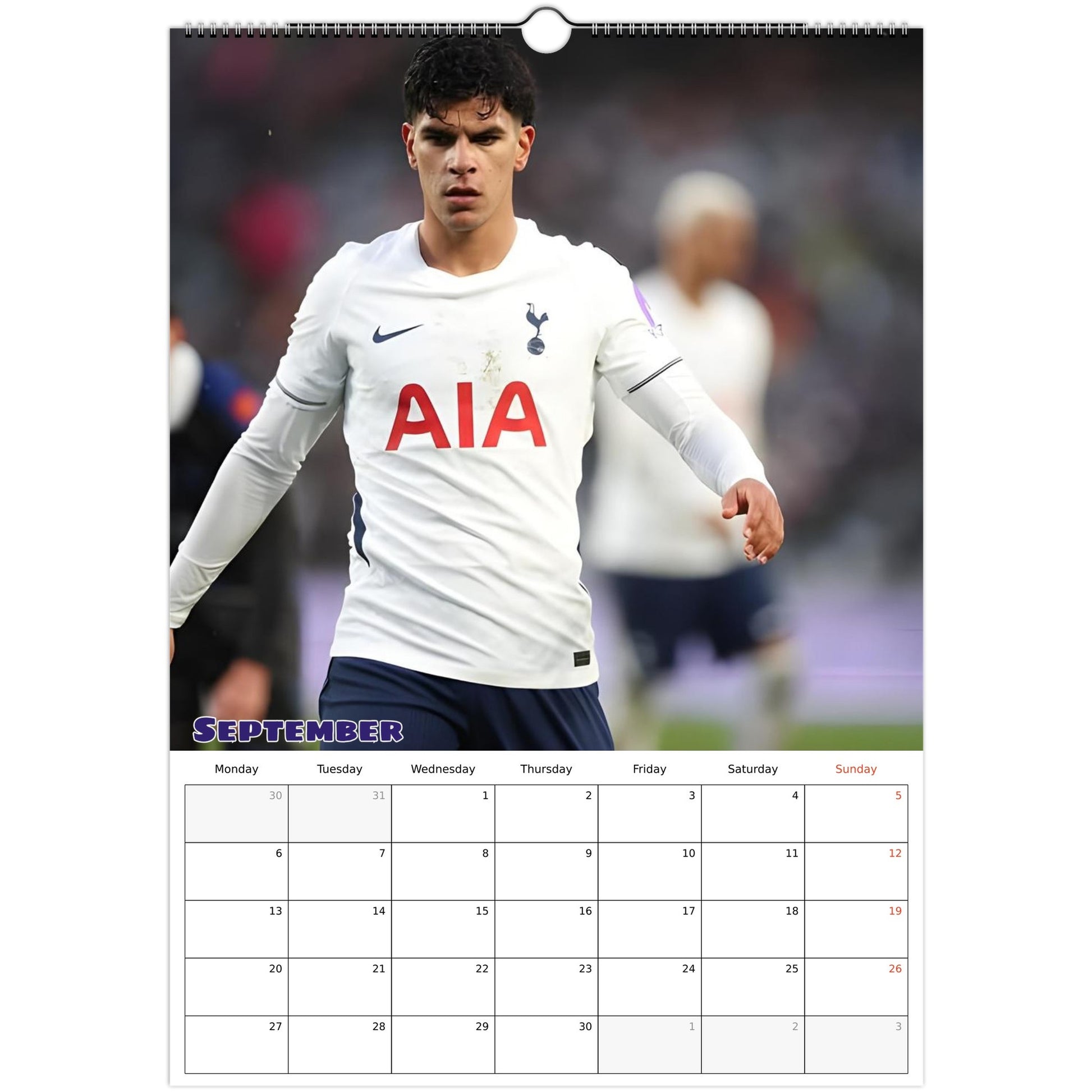 Tottenham Calendar September page