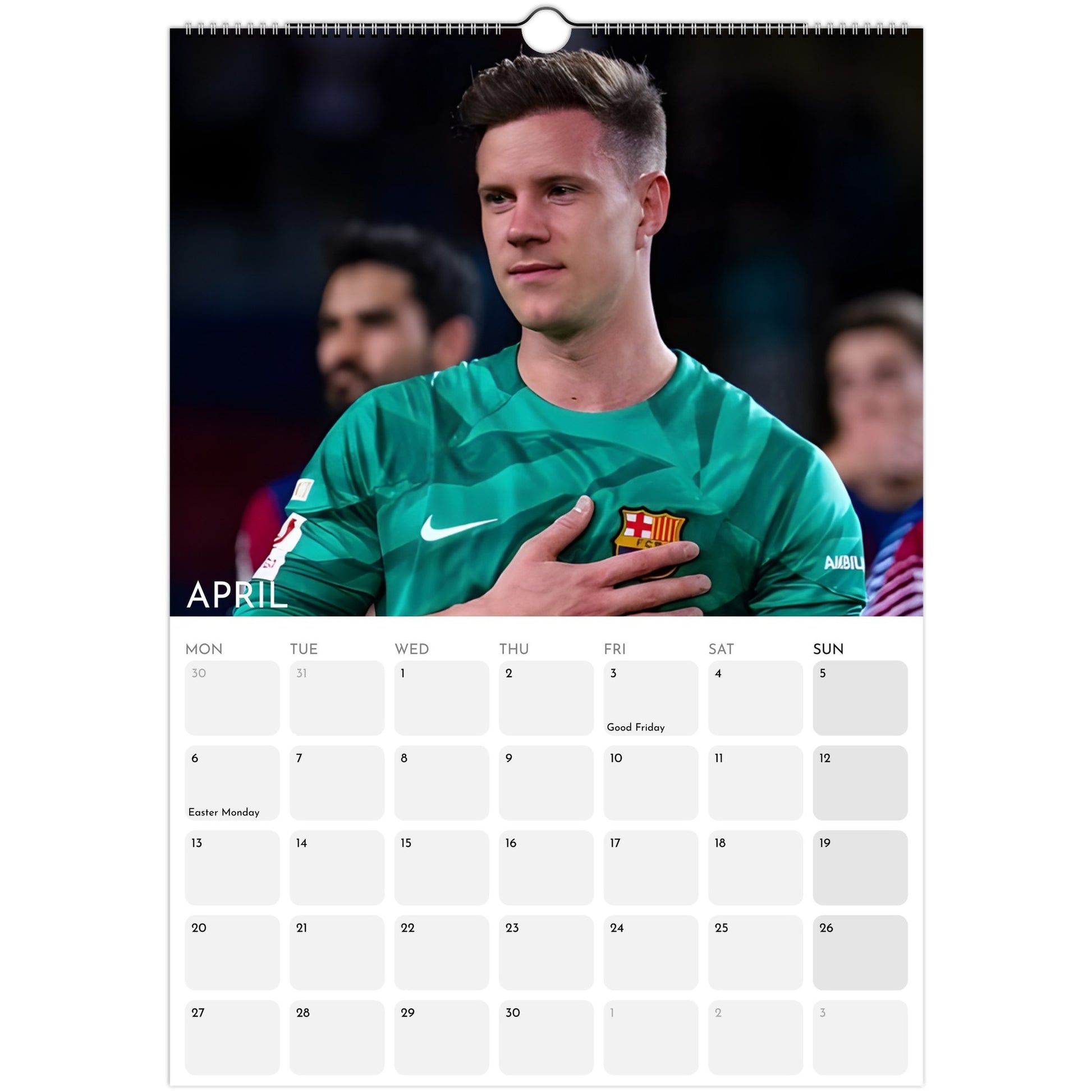 FC Barcelona 2026 A3 wall calendar April