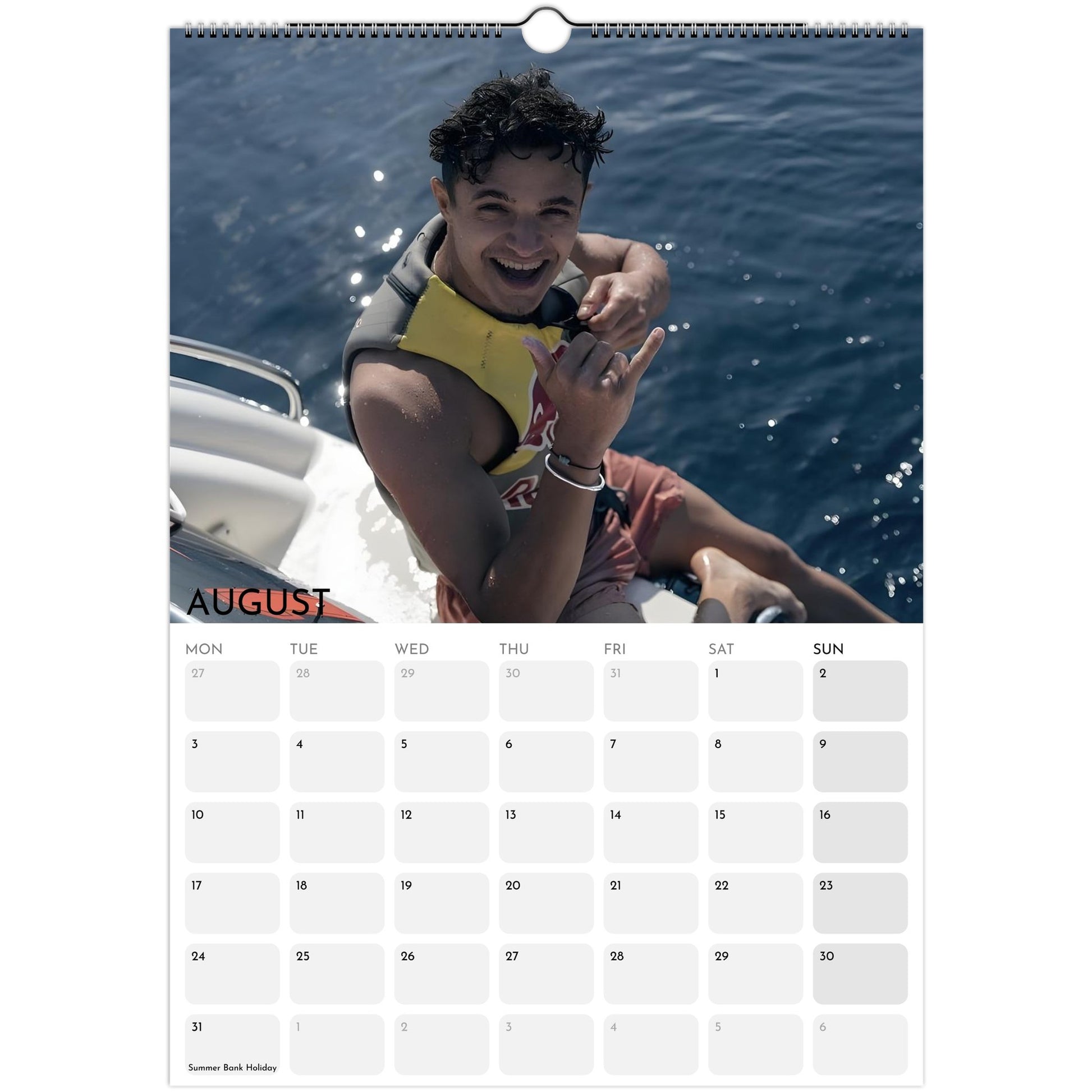 Lando Norris boyfriend‑style 2026 A3 wall calendar