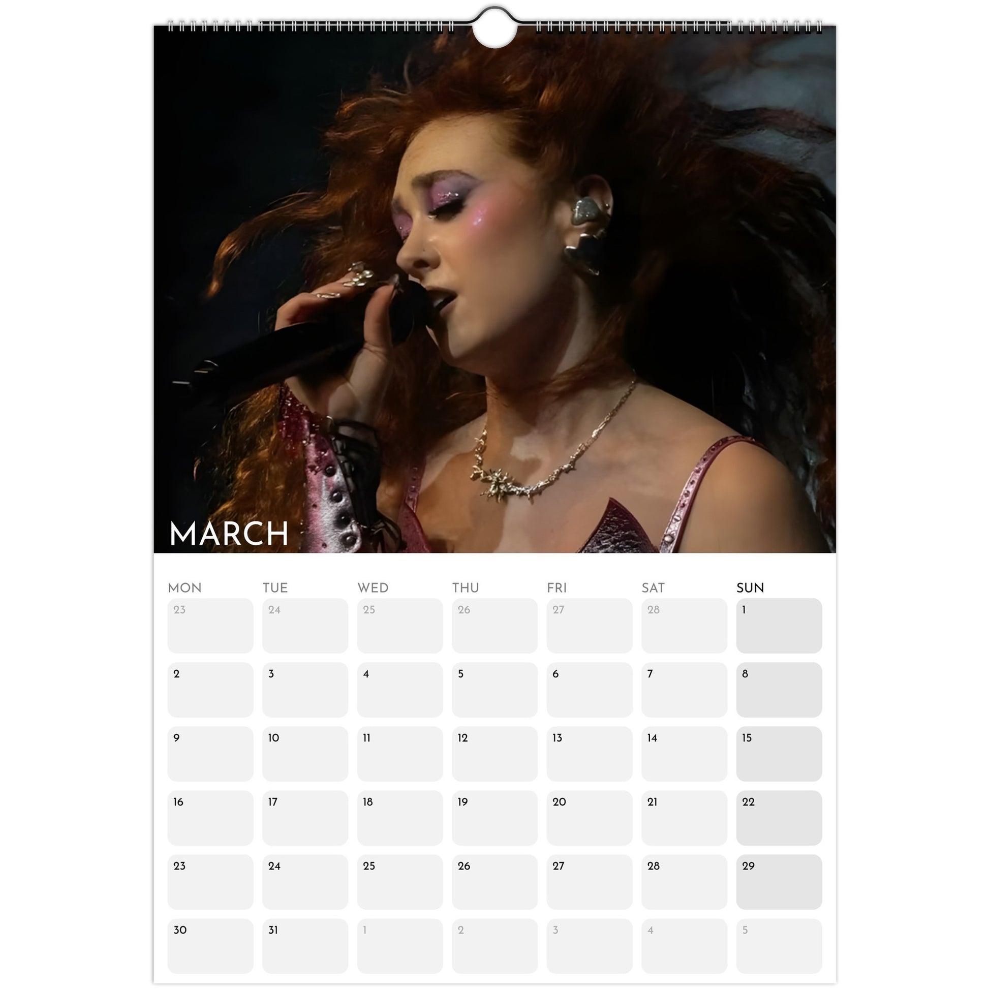Chappell Roan 2026 A3 wall calendar March