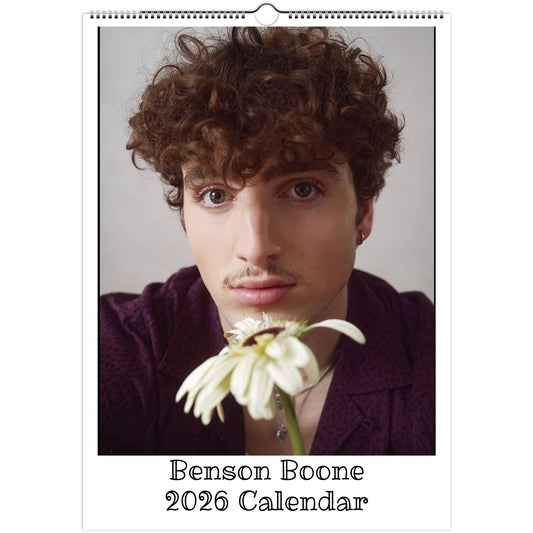 Benson Boone Front Cover 2026 calendar page