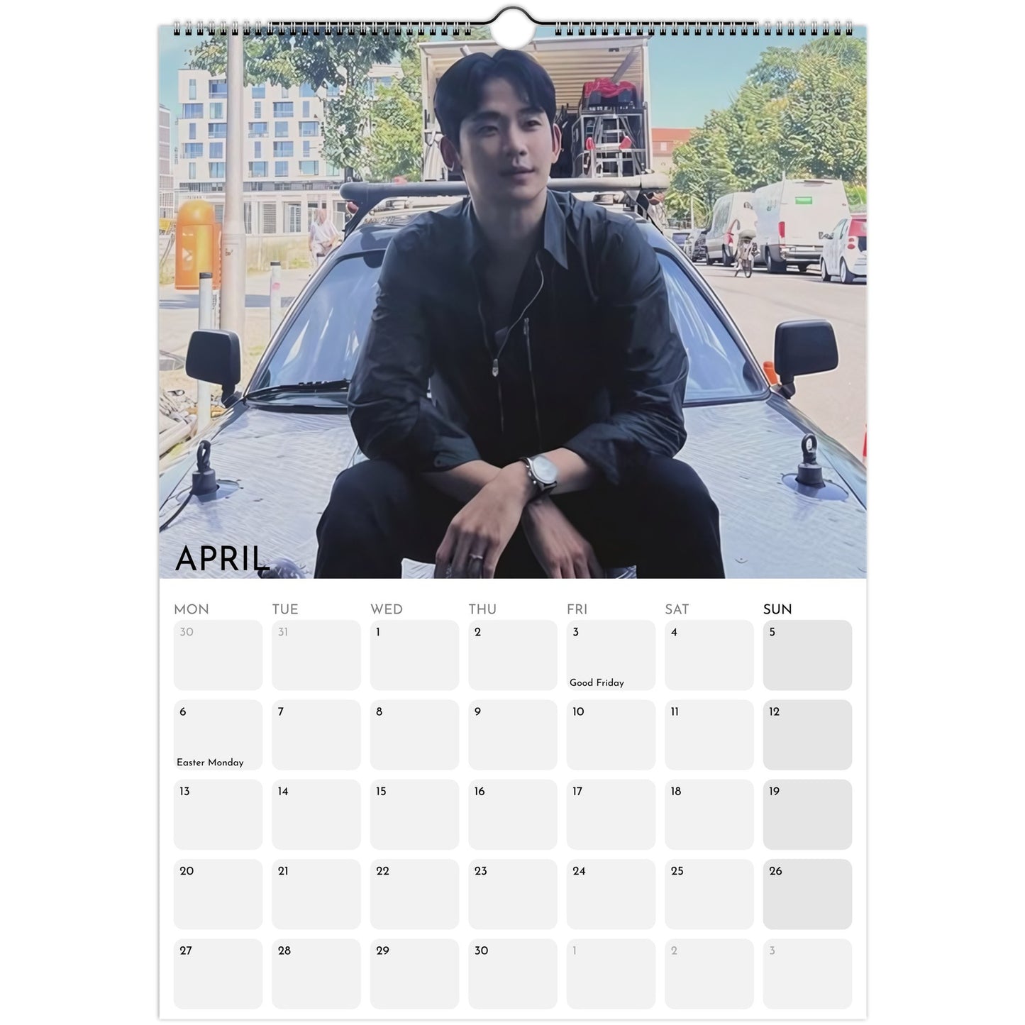 Kim Soo‑hyun 2026 A3 wall calendar April