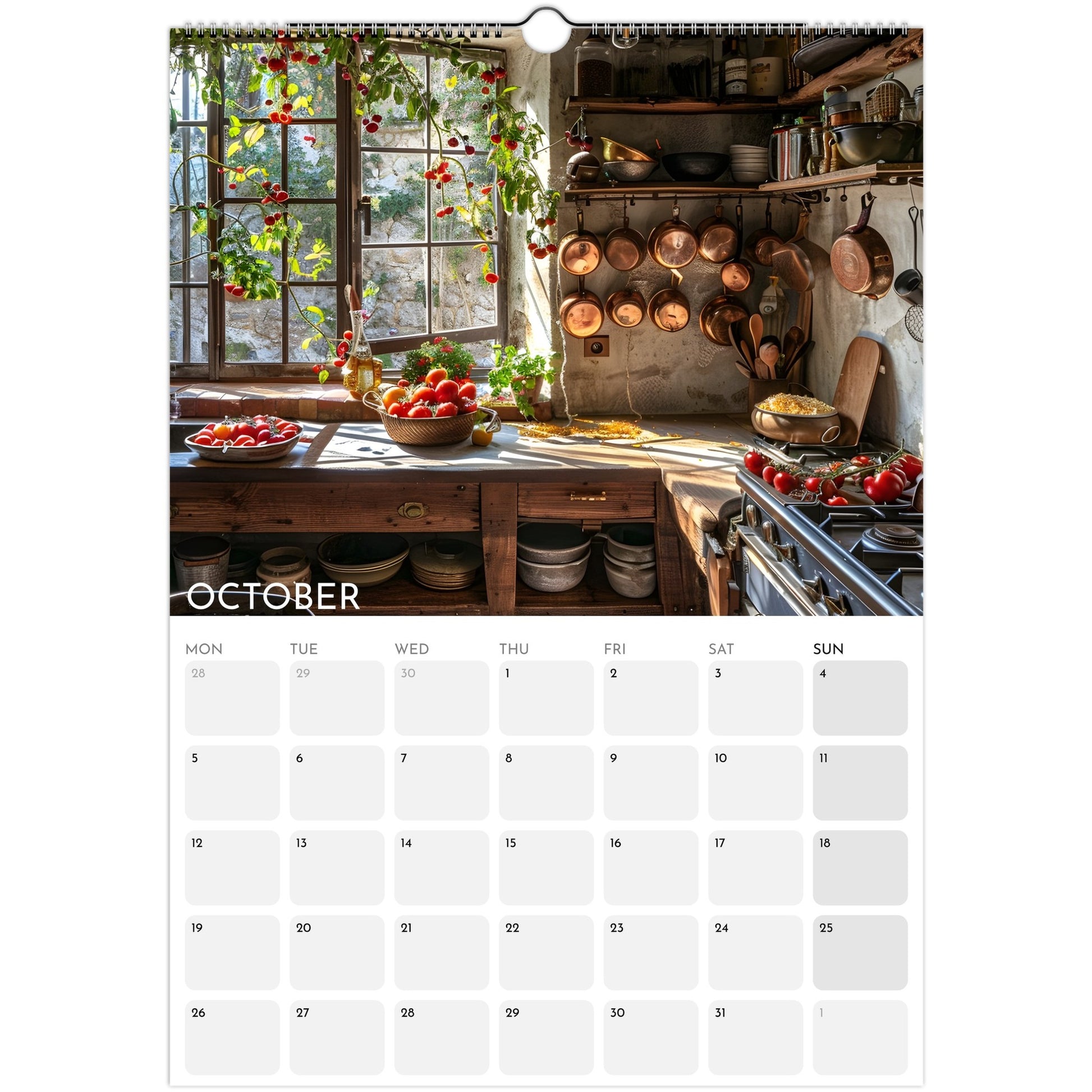 Dreams of Simplicity 2026 A3 wall calendar October