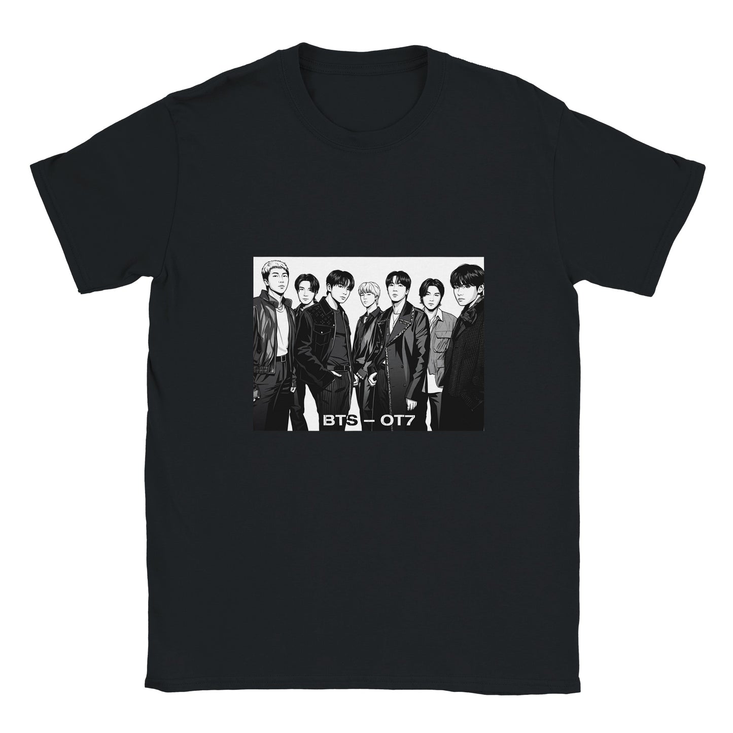 BTS ARIRANG 2026 black t‑shirt with sleeve logo