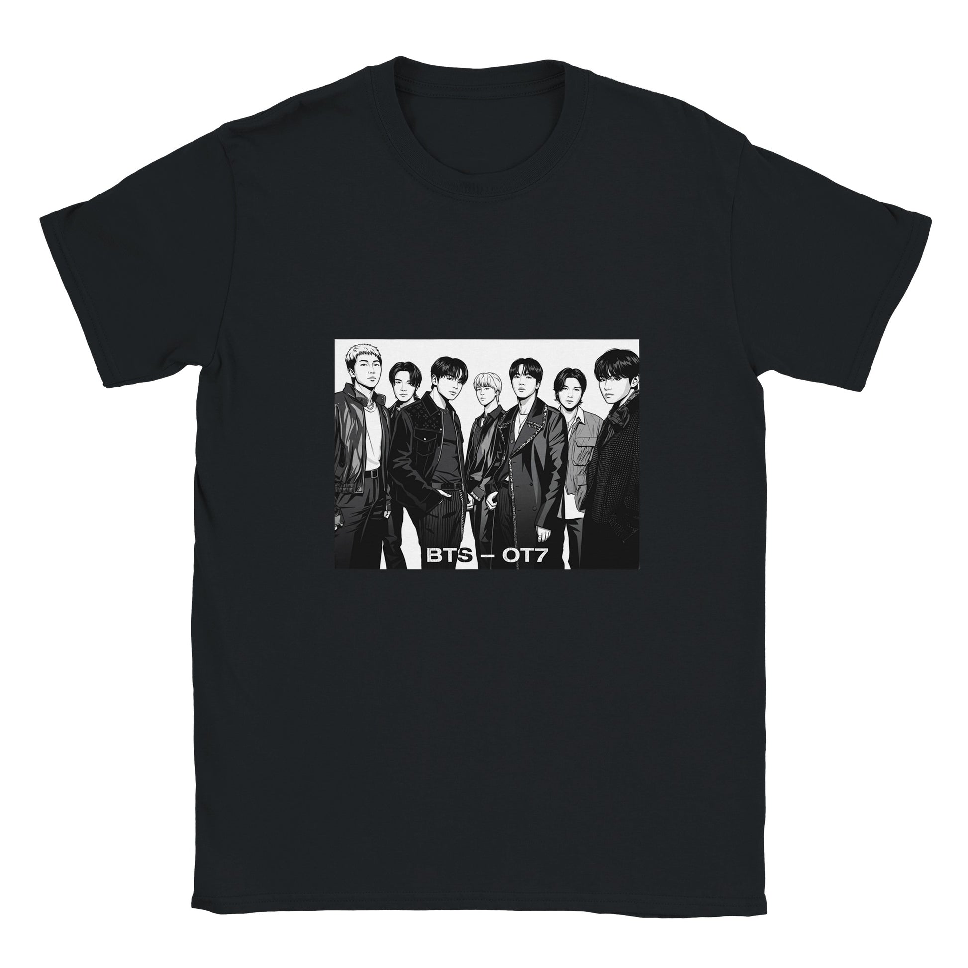BTS ARIRANG 2026 black t‑shirt with sleeve logo