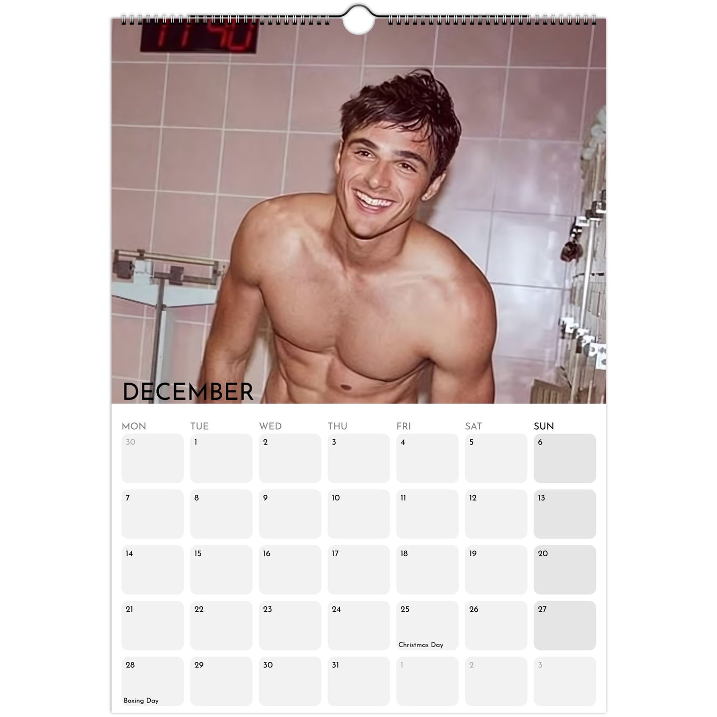 Jacob Elordi 2026 A3 wall calendar December