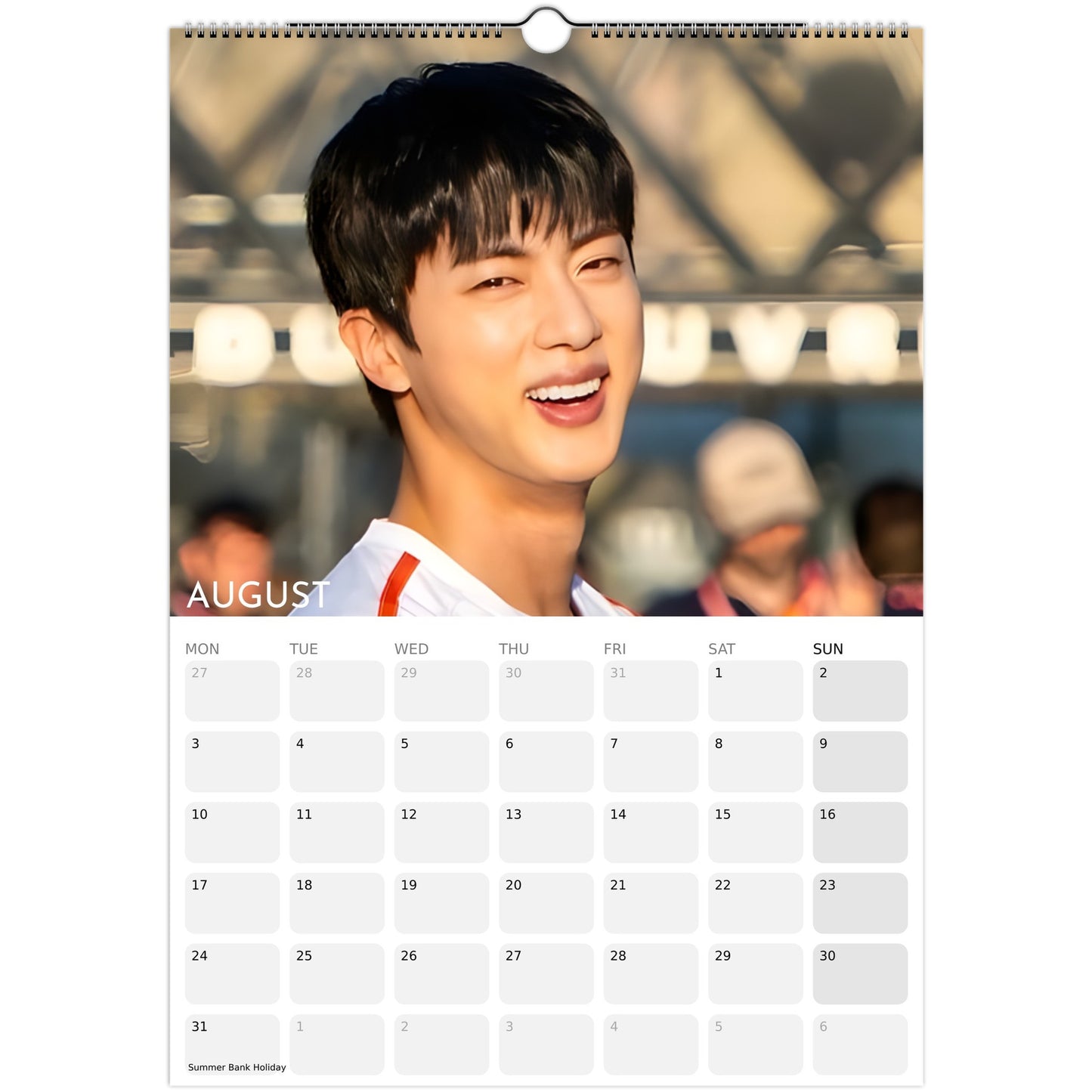 BTS Jin Kim Seok‑jin 2026 A3 boyfriend style calendar August
