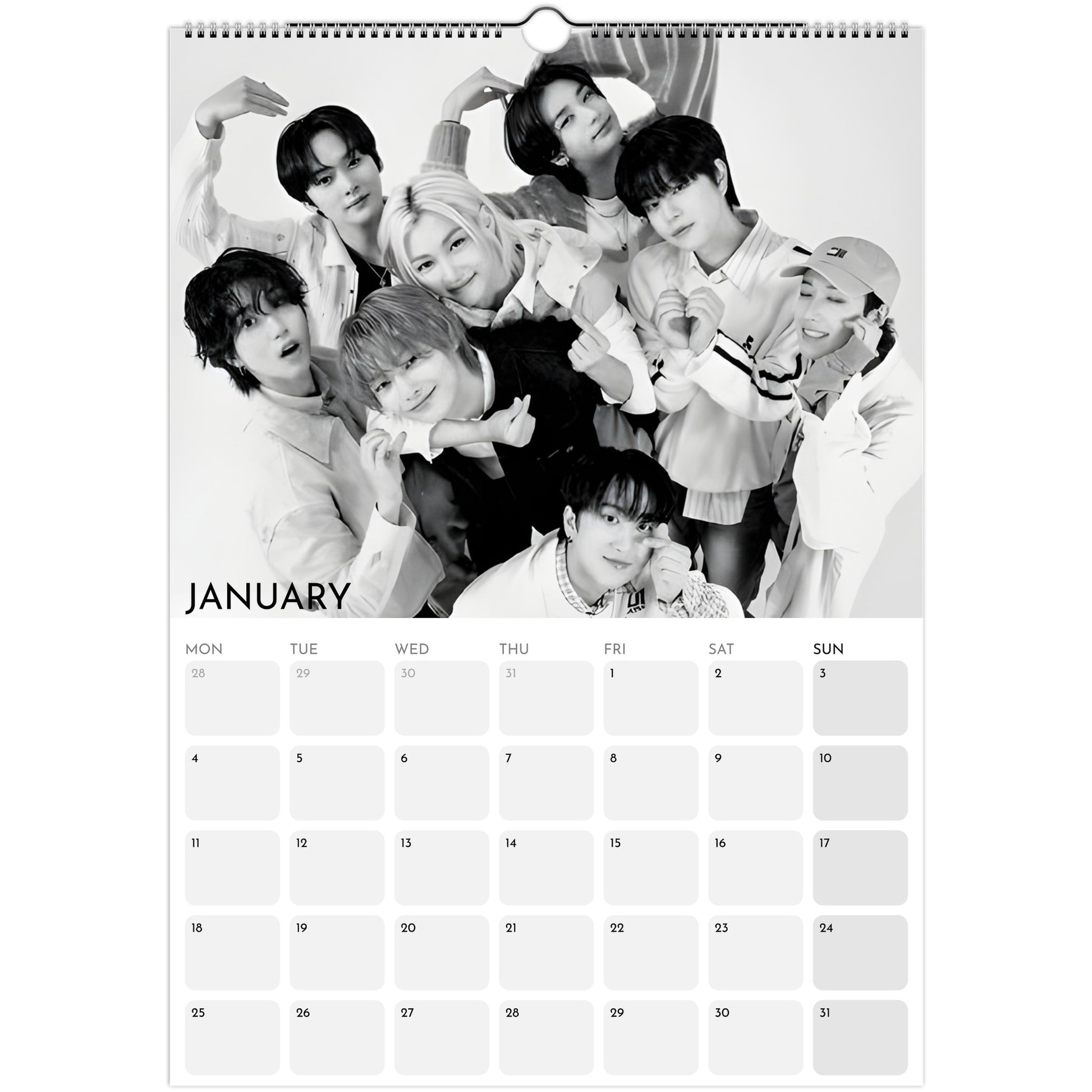 Stray Kids 2026 A3 wall calendar January 2027