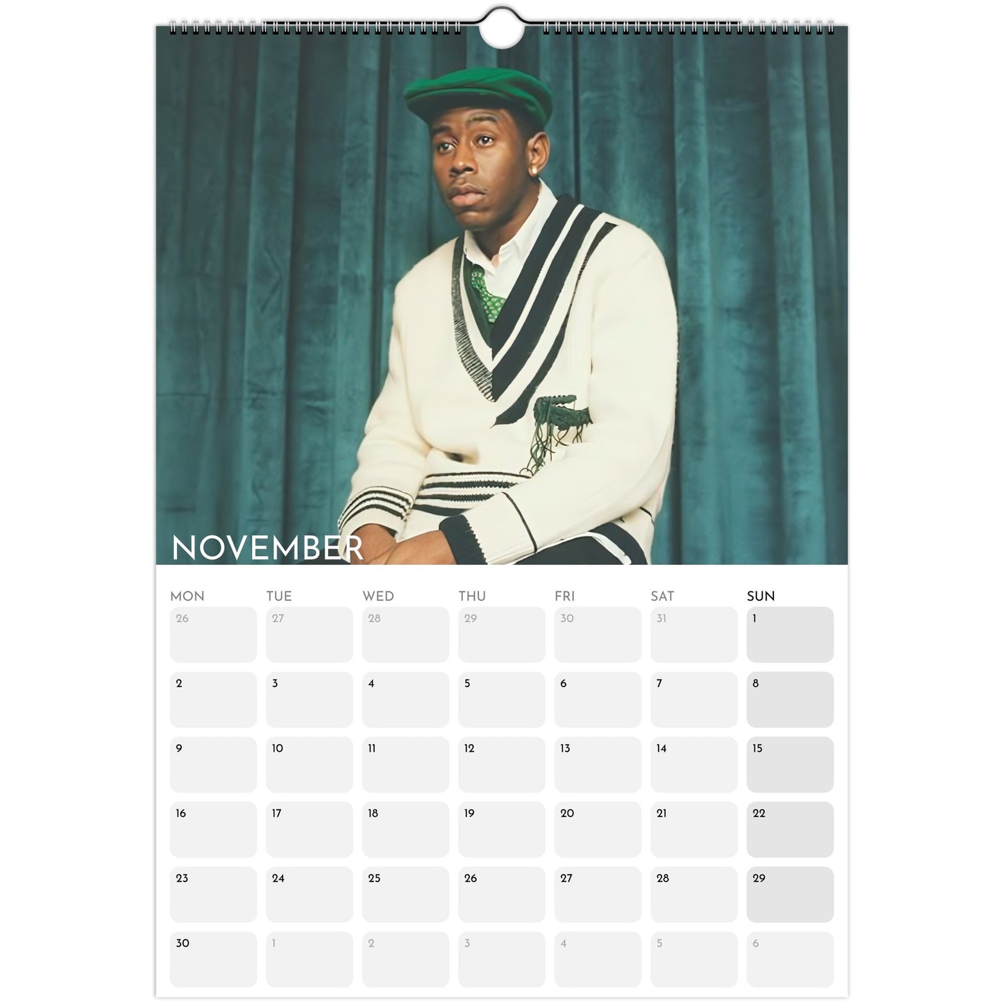 Tyler, The Creator 2026 A3 wall calendar November