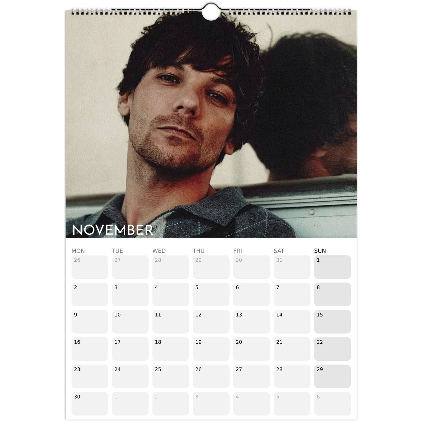 Louis Tomlinson 2026 A3 wall calendar November 2026