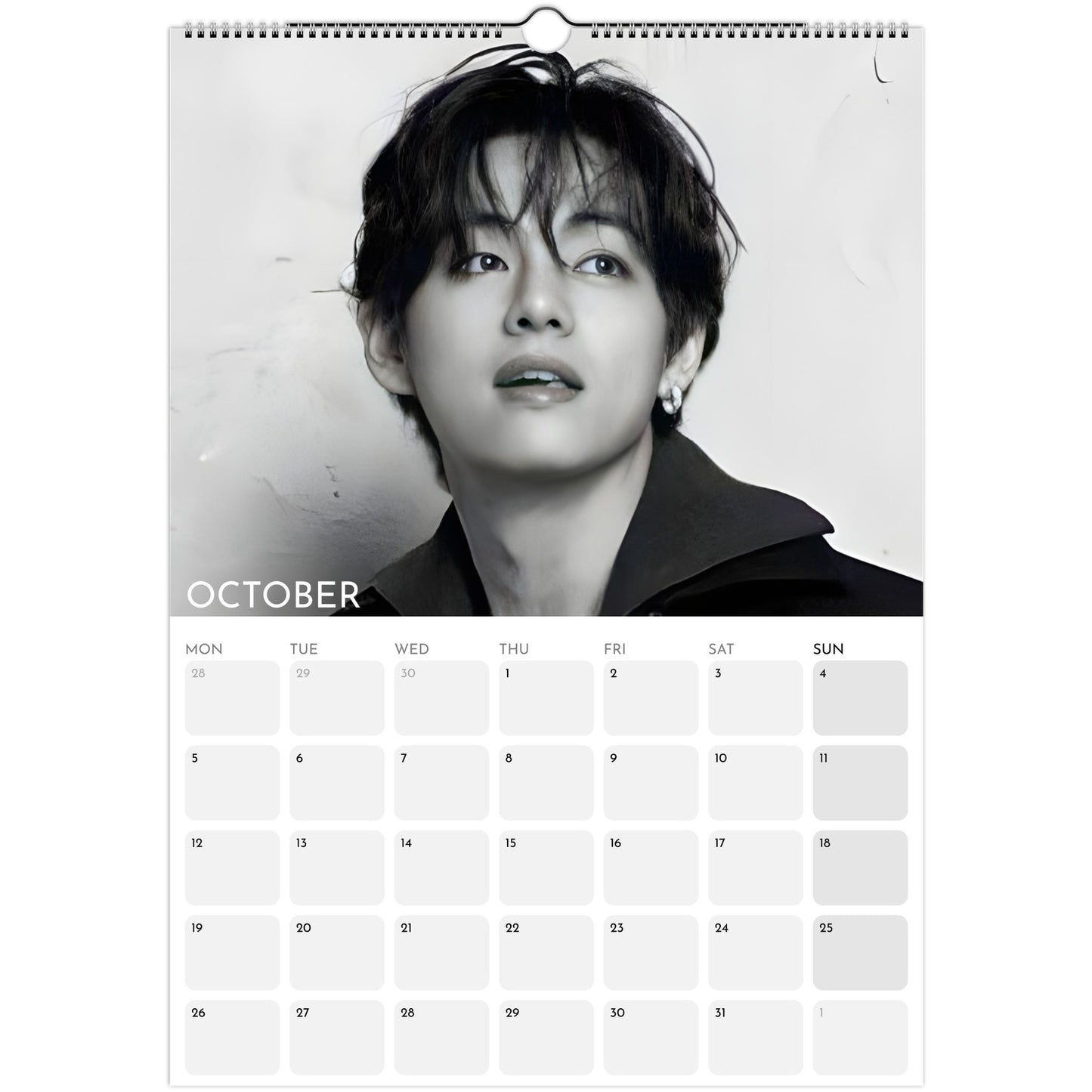 BTS V Kim Taehyung 2026 A3 wall calendar October