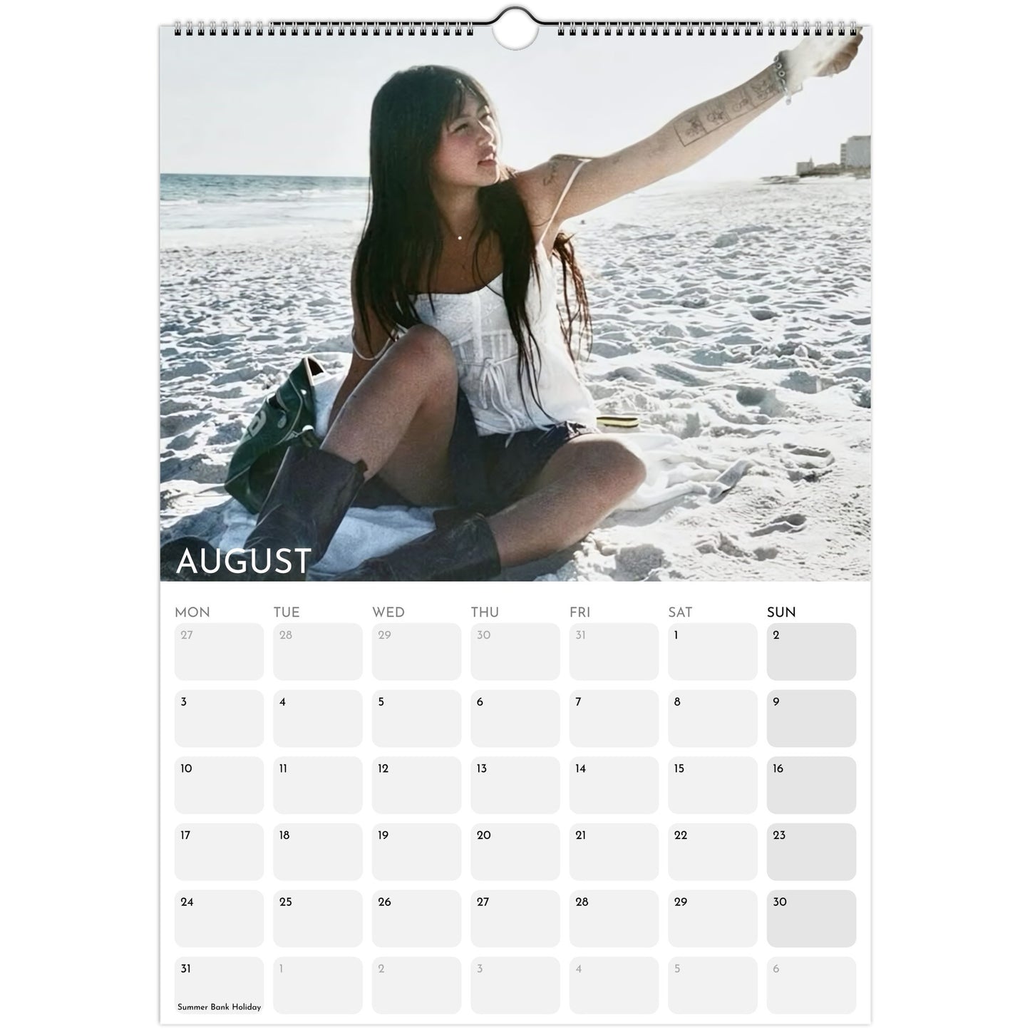 Beabadoobee 2026 A3 wall calendar August