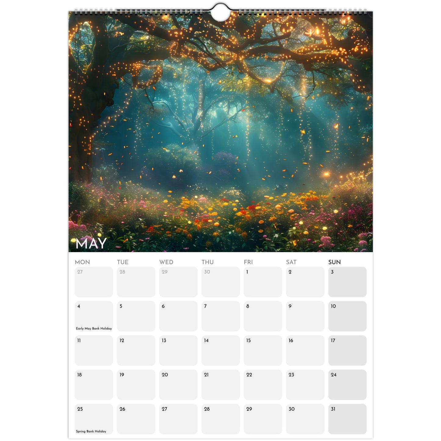 Enchanted Forest 2026 A3 wall calendar May